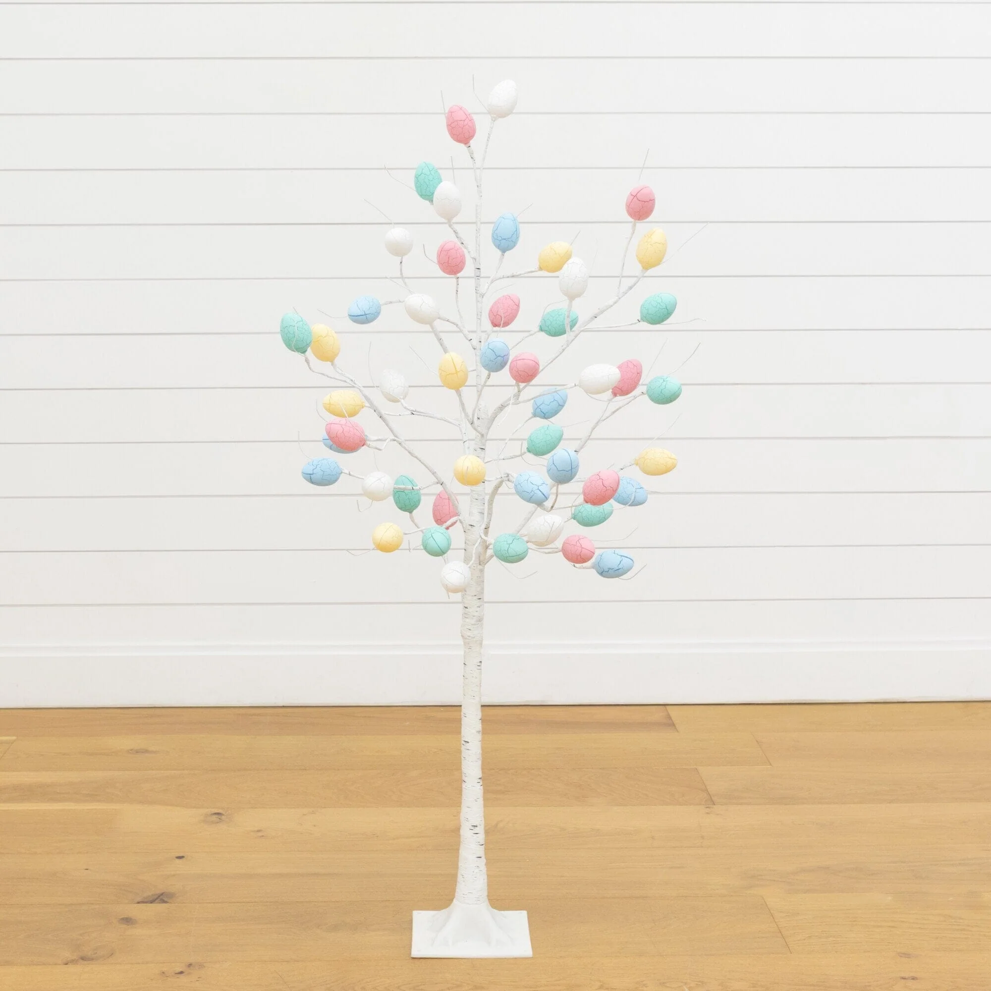 4' Pre-Lit Artificial Easter Twig Tree with 48 Egg Shaped LED Ornaments
