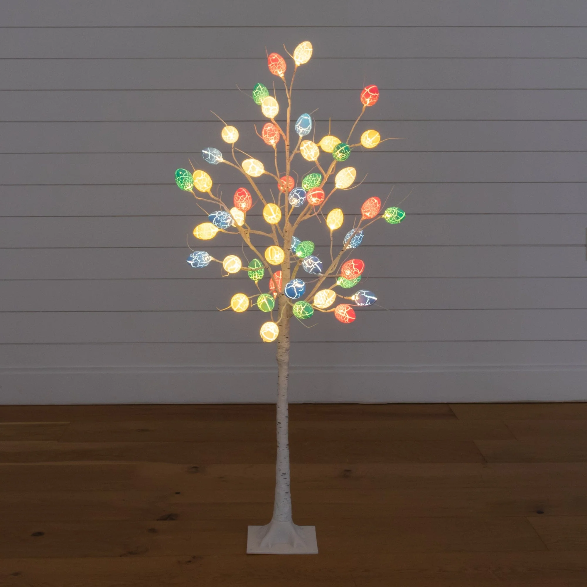 4' Pre-Lit Artificial Easter Twig Tree with 48 Egg Shaped LED Ornaments - Image 5