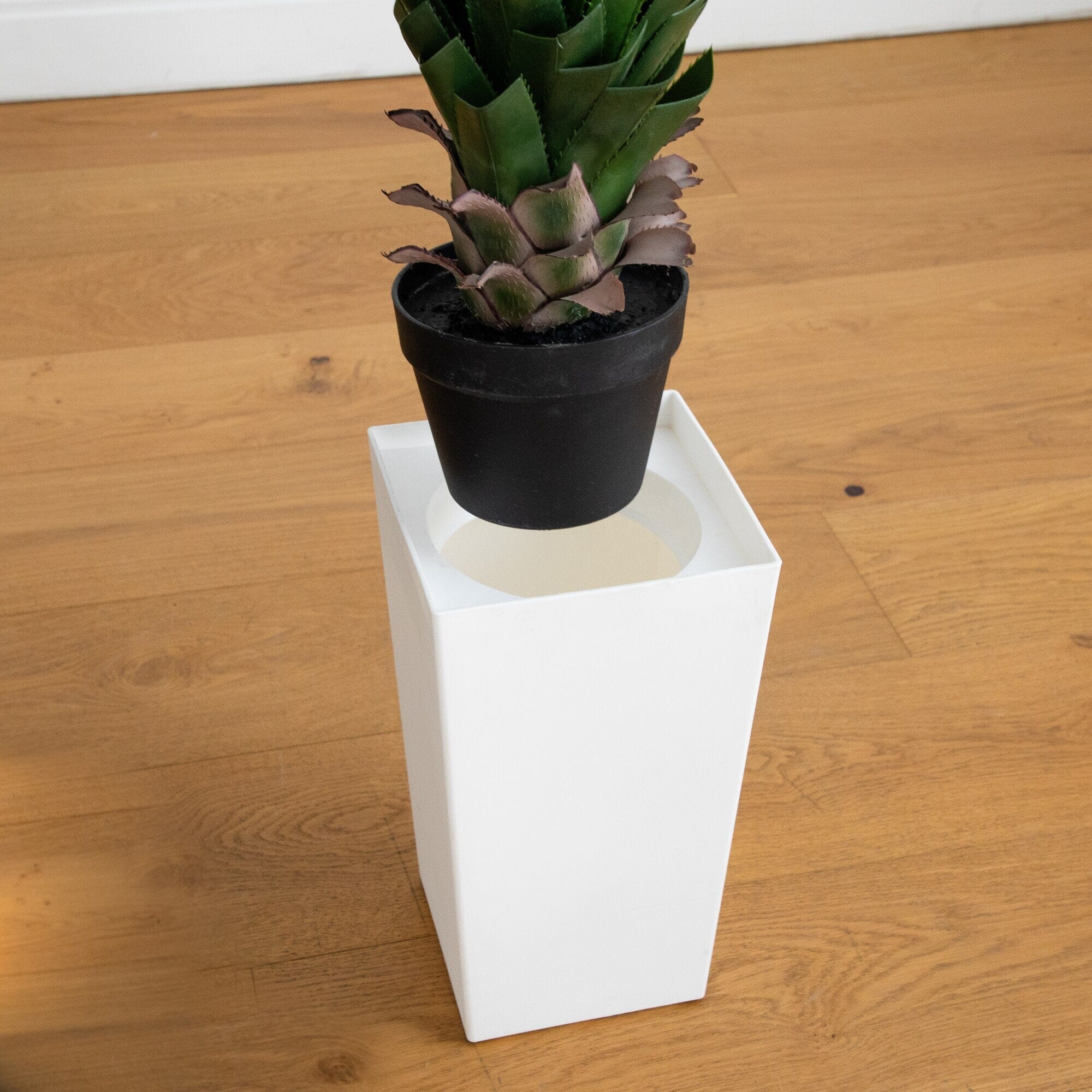 4' UV Resistant Artificial Spiked Agave Plant in White Tower Planter (Indoor/Outdoor) - Image 6