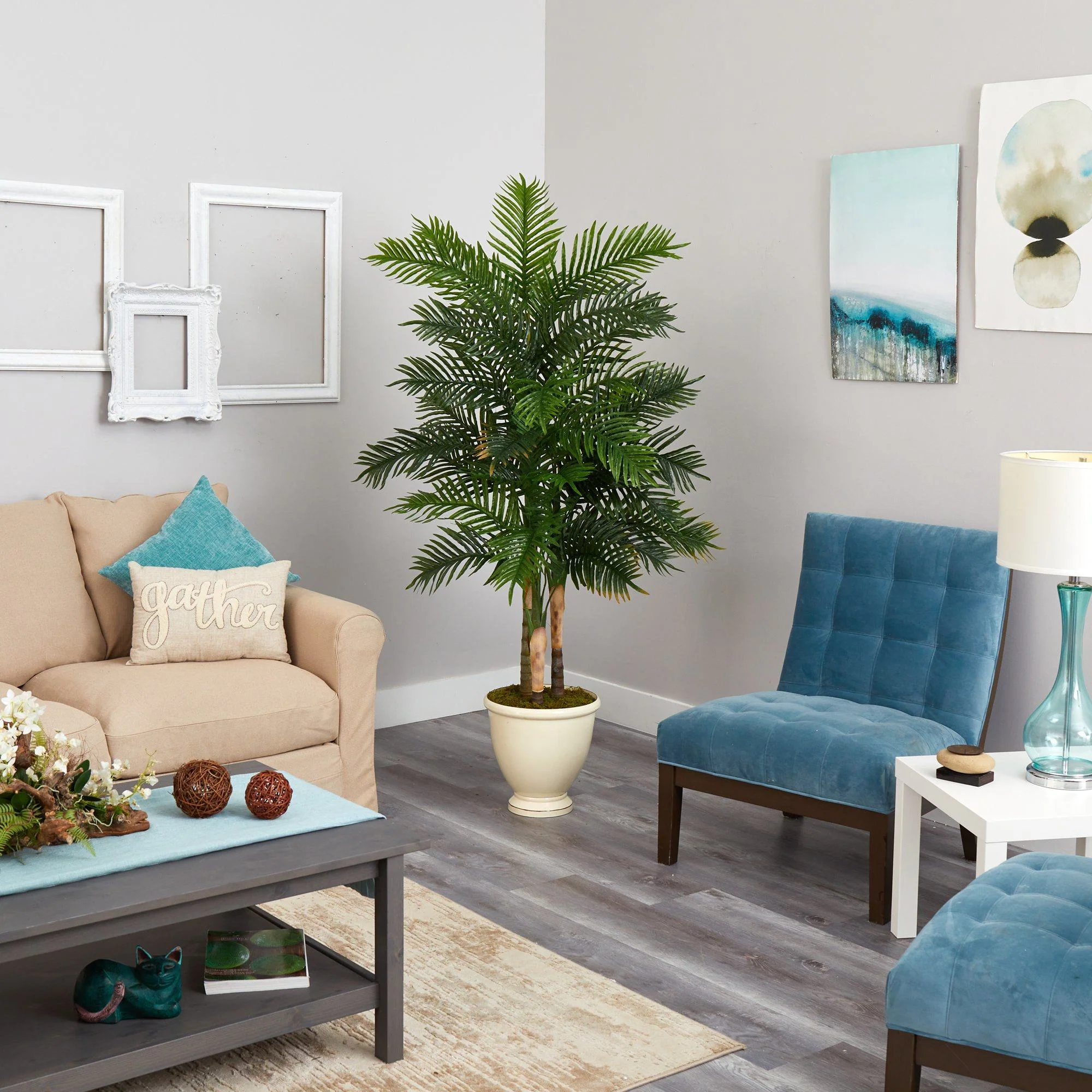 5.5’ Areca Palm Artificial Tree in Decorative Urn - Image 2