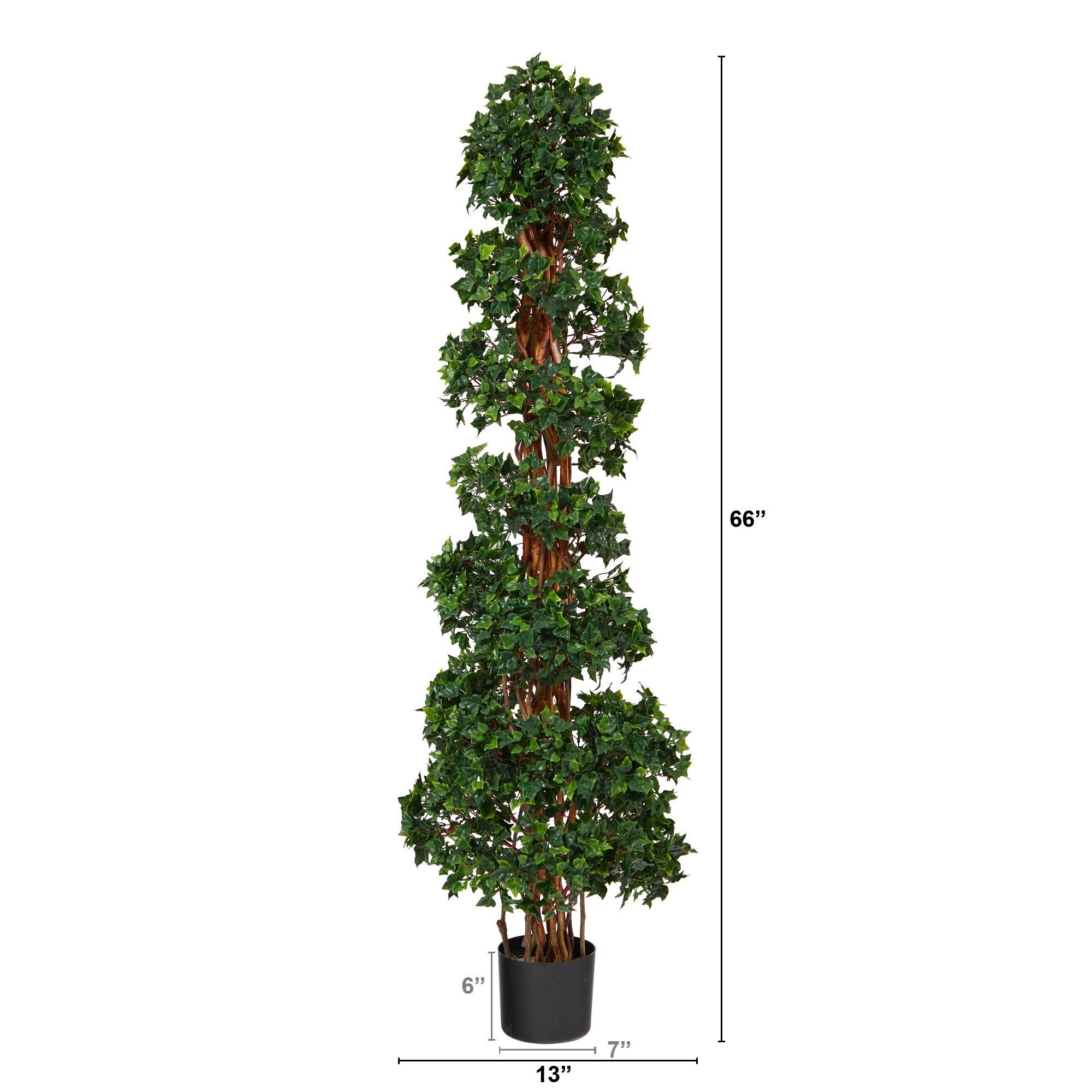 5.5’ English Ivy Topiary Spiral Artificial Tree UV Resistant (Indoor/Outdoor) - Image 2