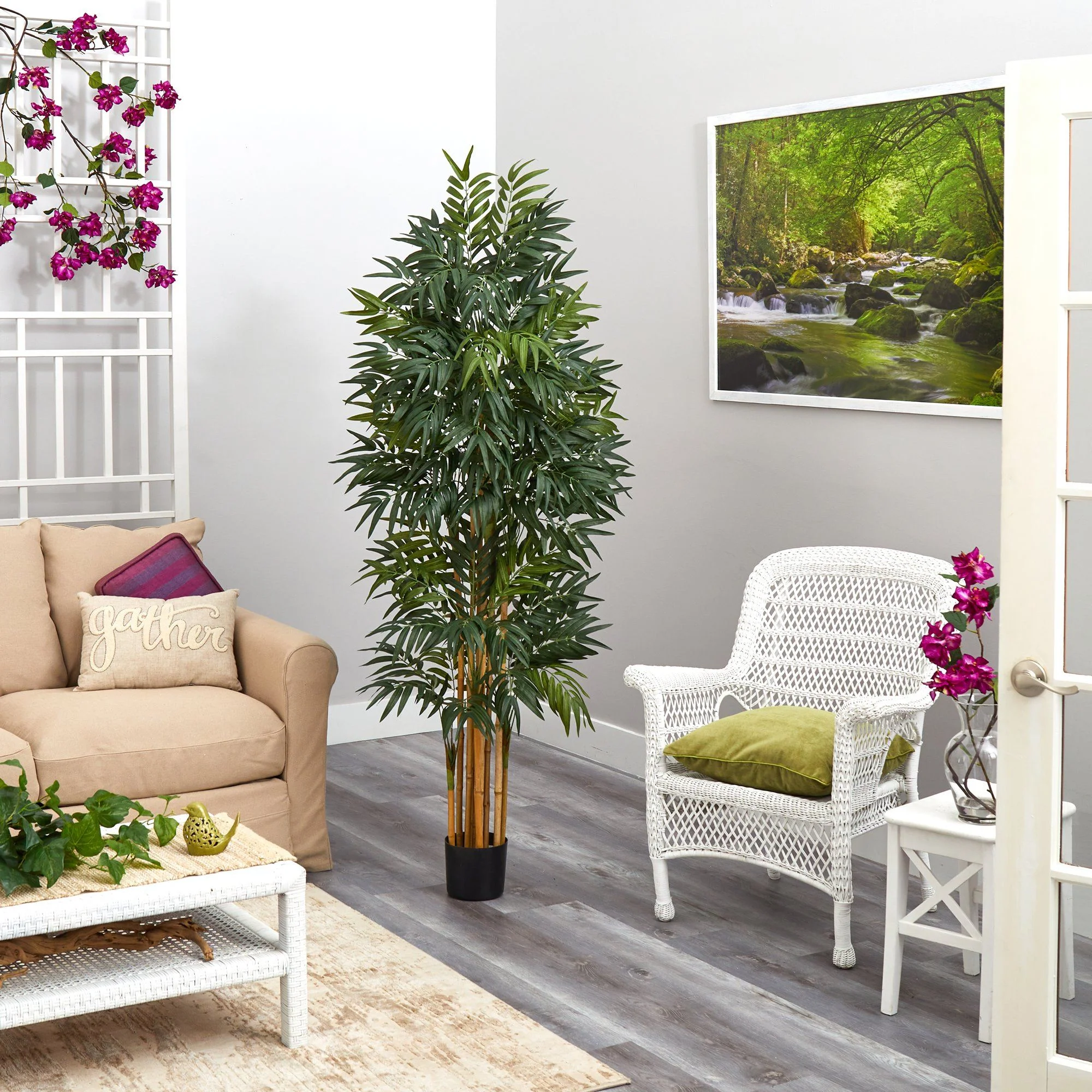 5.5’ Phoenix Artificial Palm tree with Natural Trunk - Image 4