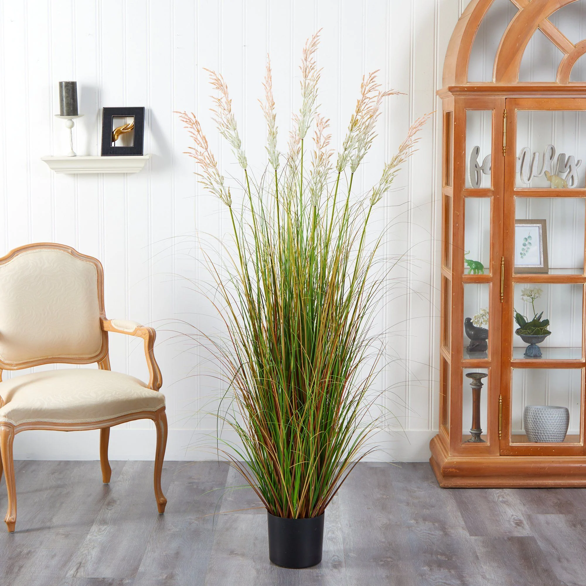 5.5’ Plum Grass Artificial Plant with Multicolored Grass - Image 4