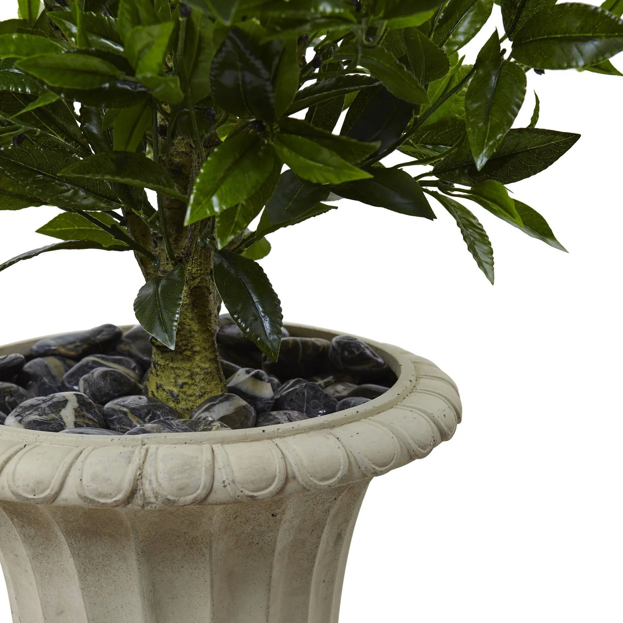 5.5’ Triple Bay Leaf Topiary Artificial Tree in Urn UV Resistant (Indoor/Outdoor) - Image 3