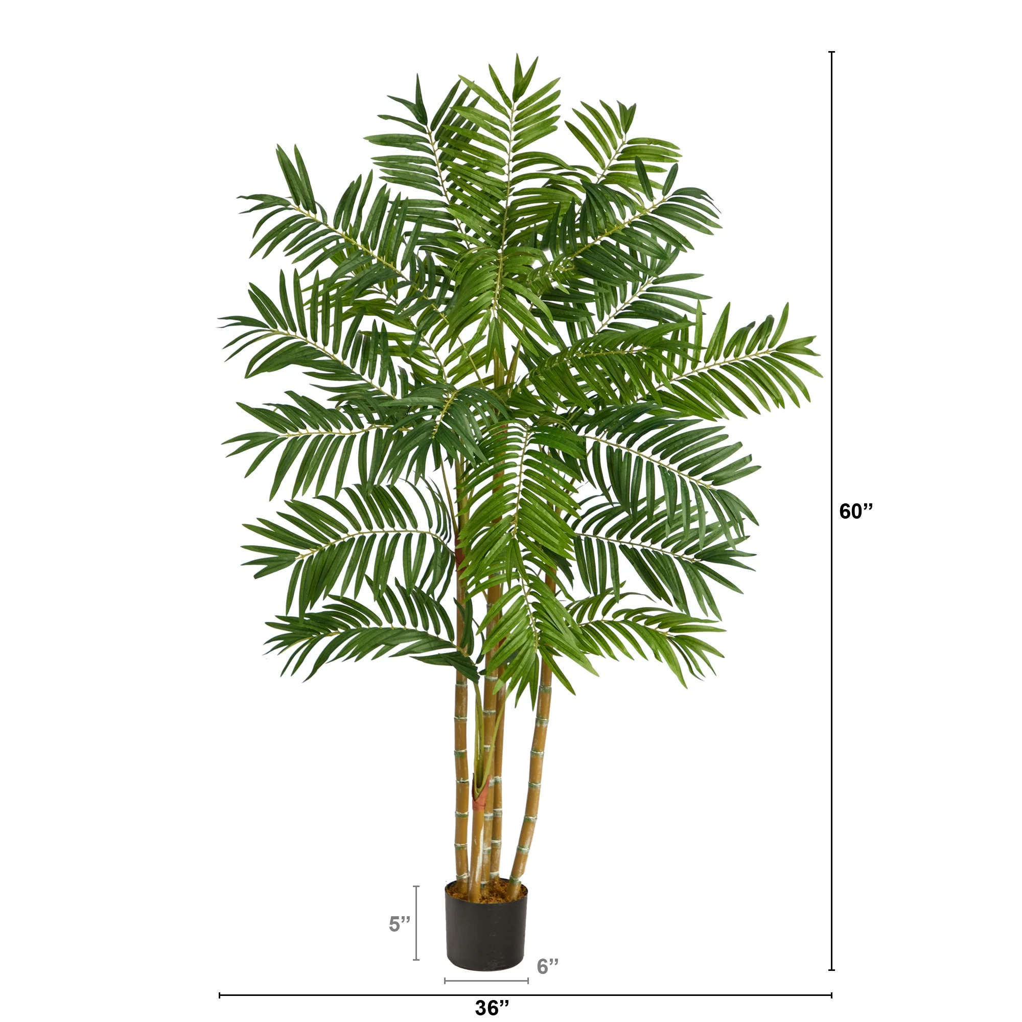 5’ Artificial Areca Palm Tree - Image 2