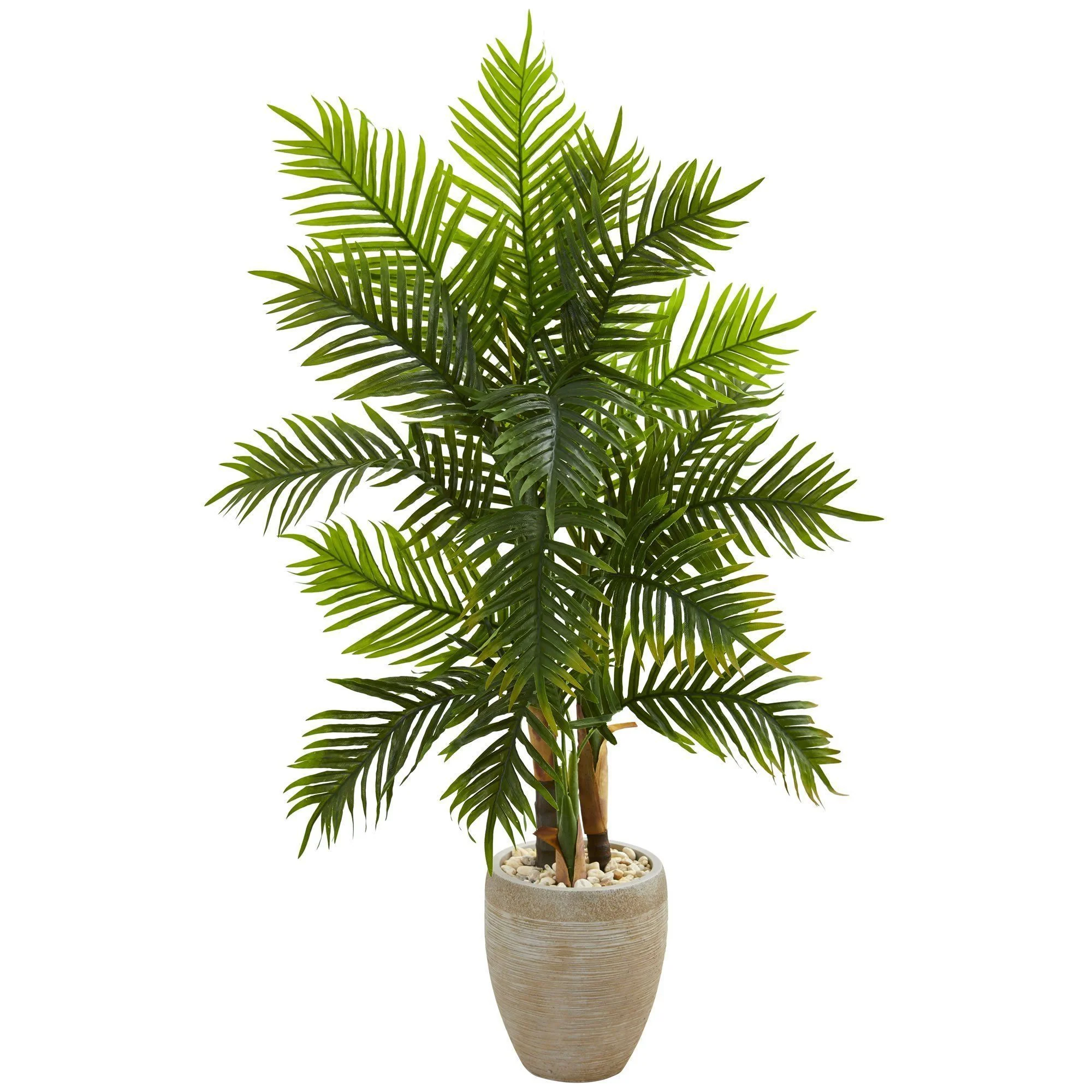 5’ Areca Palm Artificial Tree in Sand Colored Planter (Real Touch) - Image 4