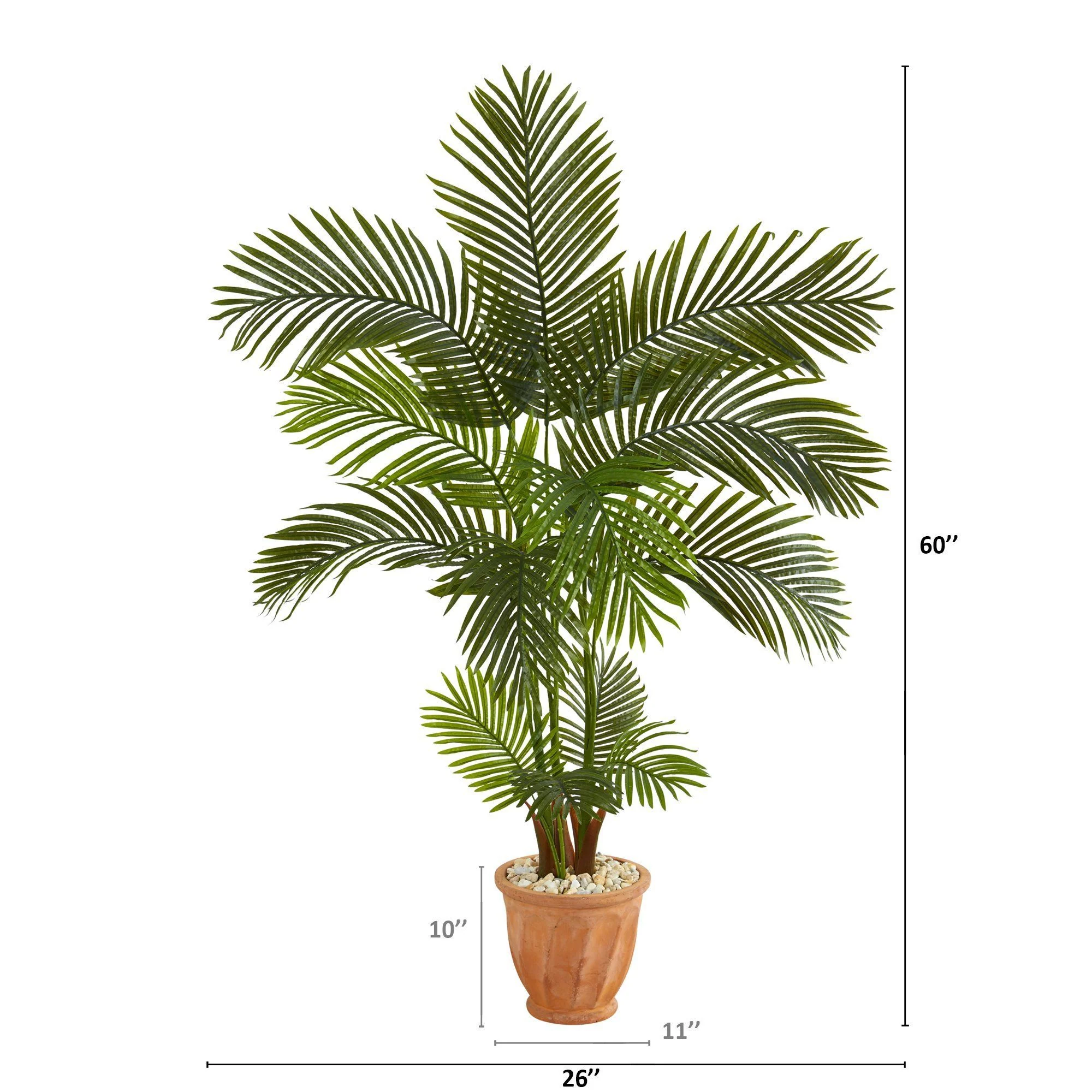 5’ Areca Palm Artificial Tree in Terra-Cotta Planter - Image 2