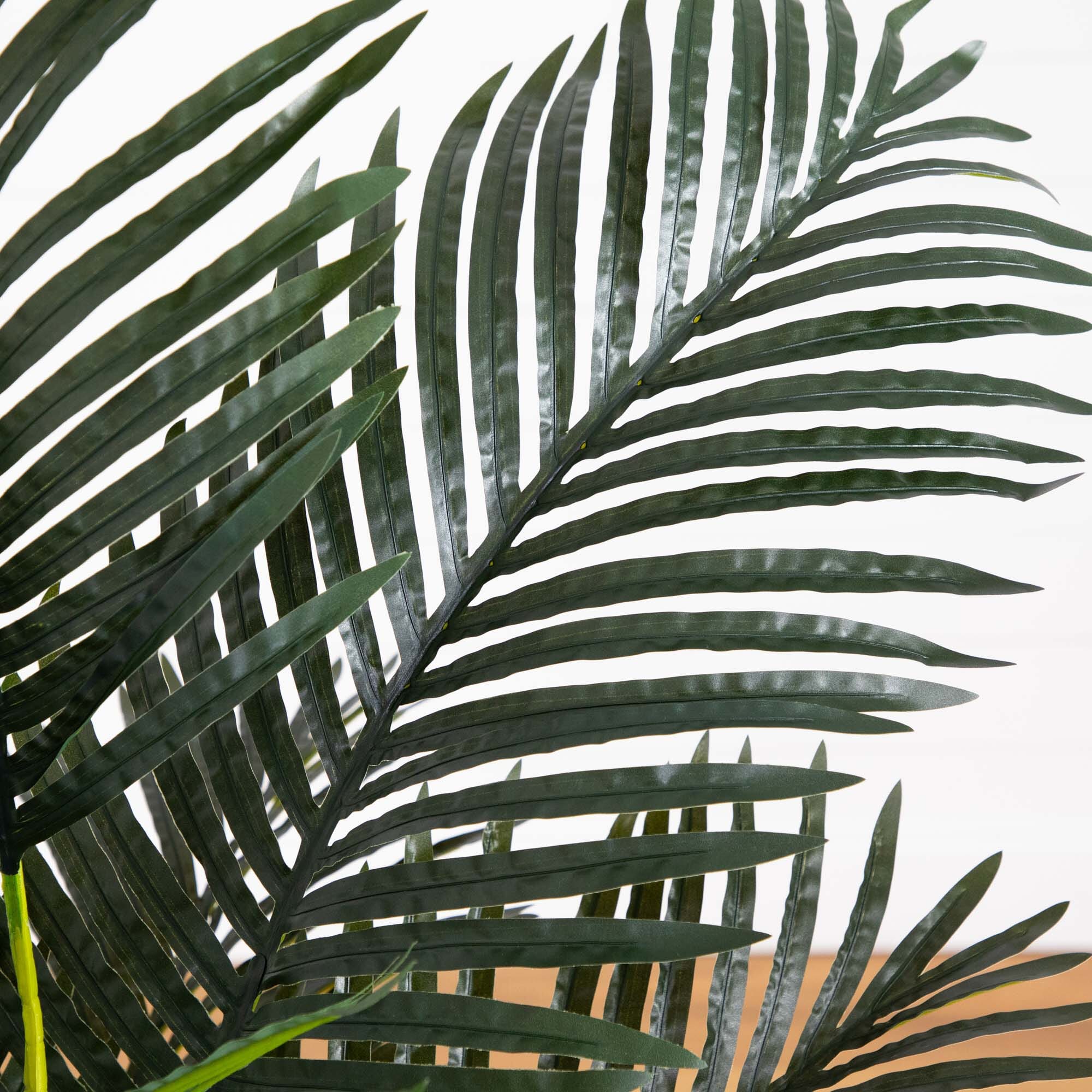 5’ Artificial Double Stalk Golden Cane Palm Tree- Set of 2 - Image 2