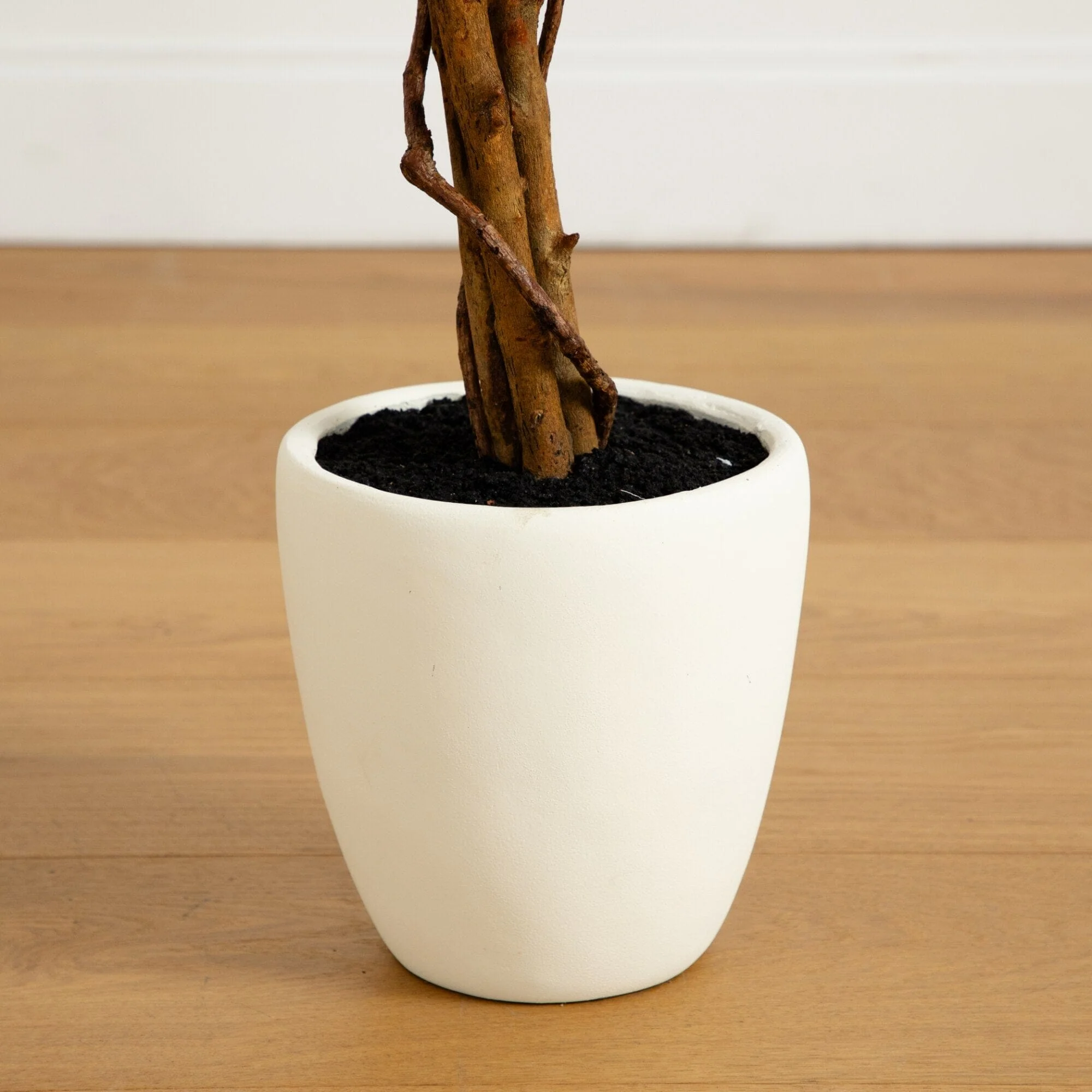5’ Artificial Fall Double Trunk Maple Autumn Tree in Decorative White Planter - Image 3