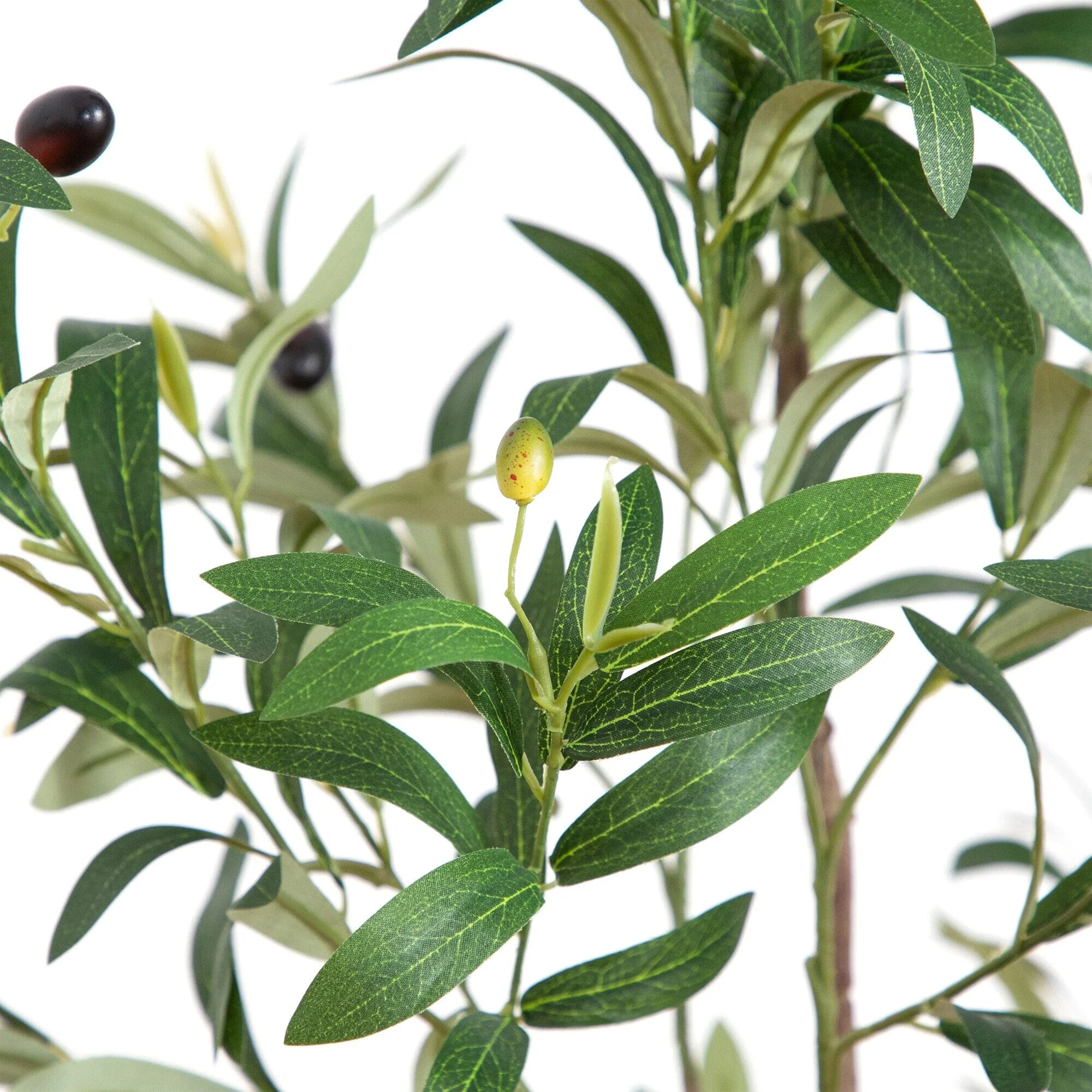 5’ Artificial Minimalist Olive Tree in White Decorative Planter - Image 2