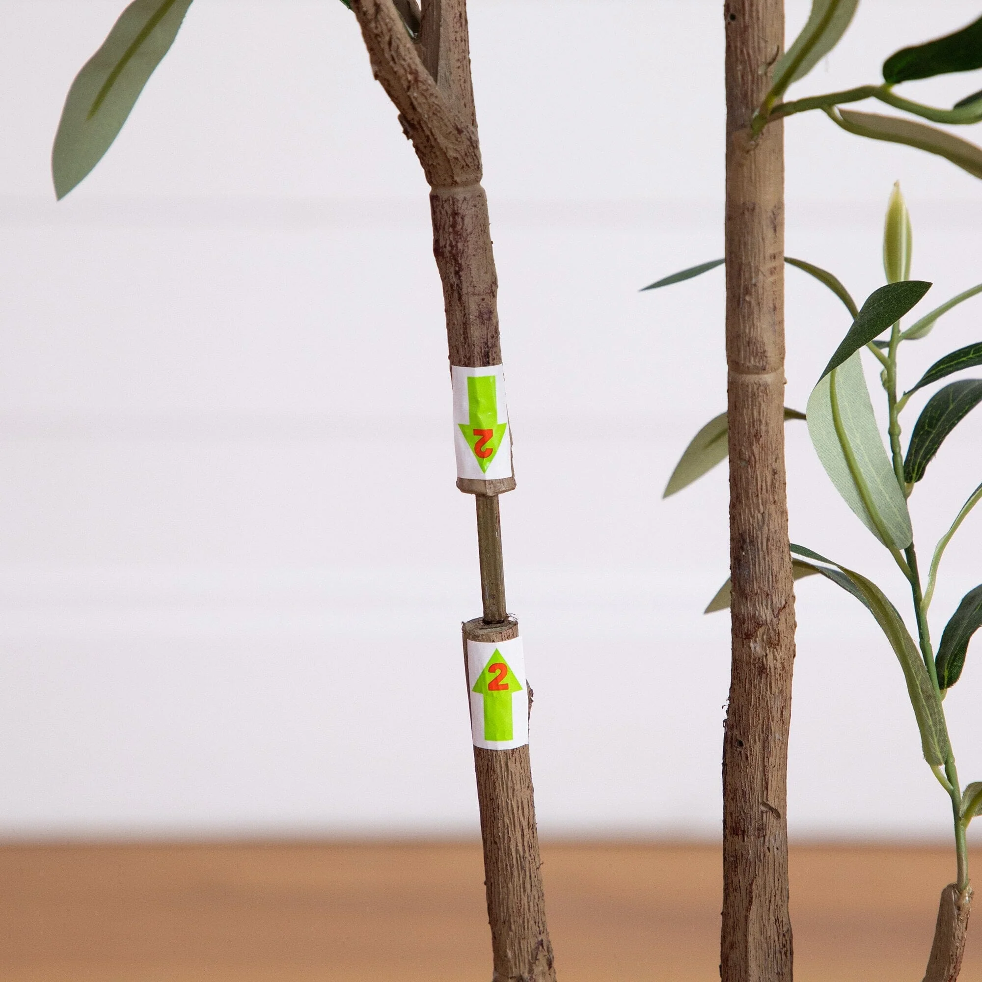5’ Artificial Minimalist Olive Tree in White Decorative Planter - Image 4