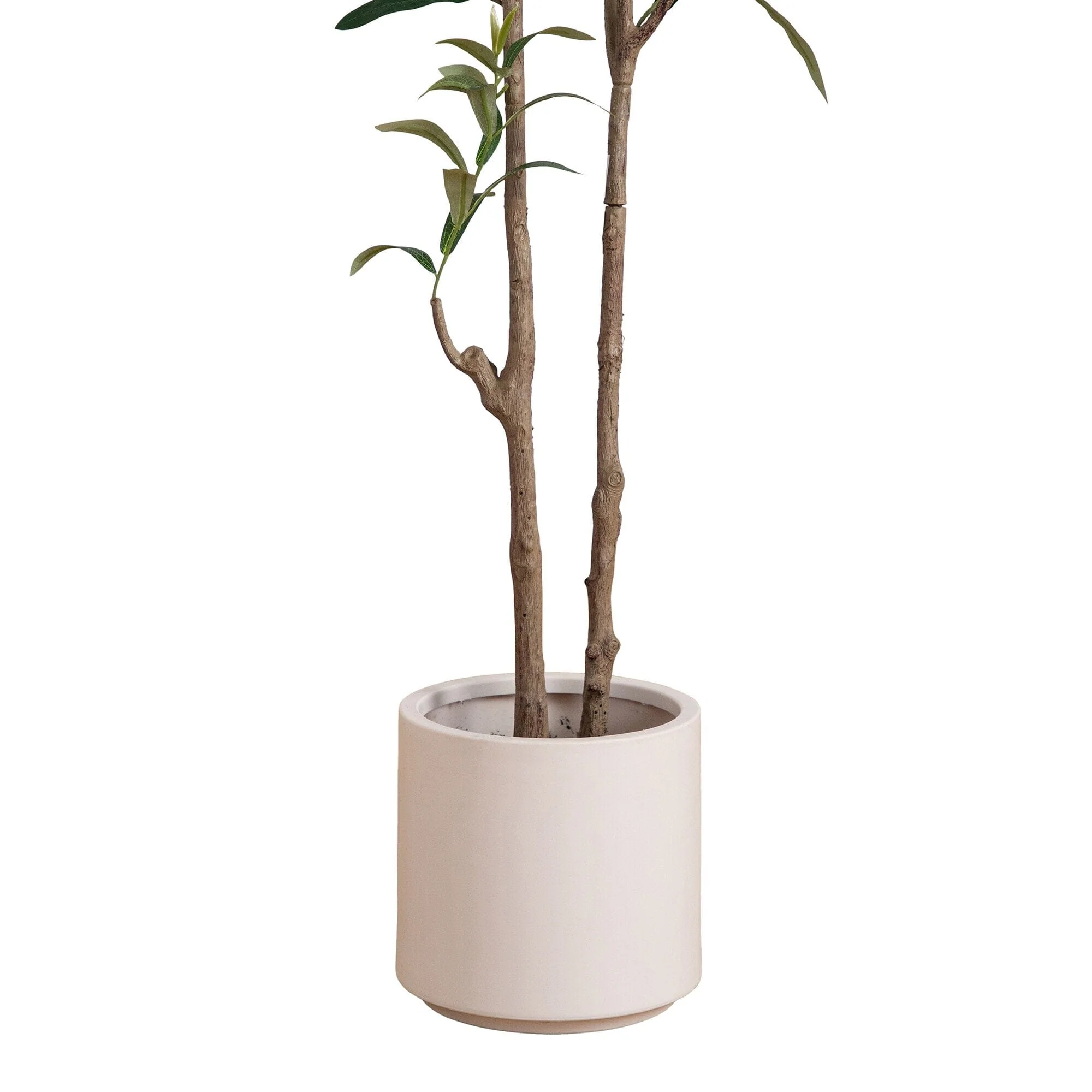 5’ Artificial Minimalist Olive Tree in White Decorative Planter - Image 5