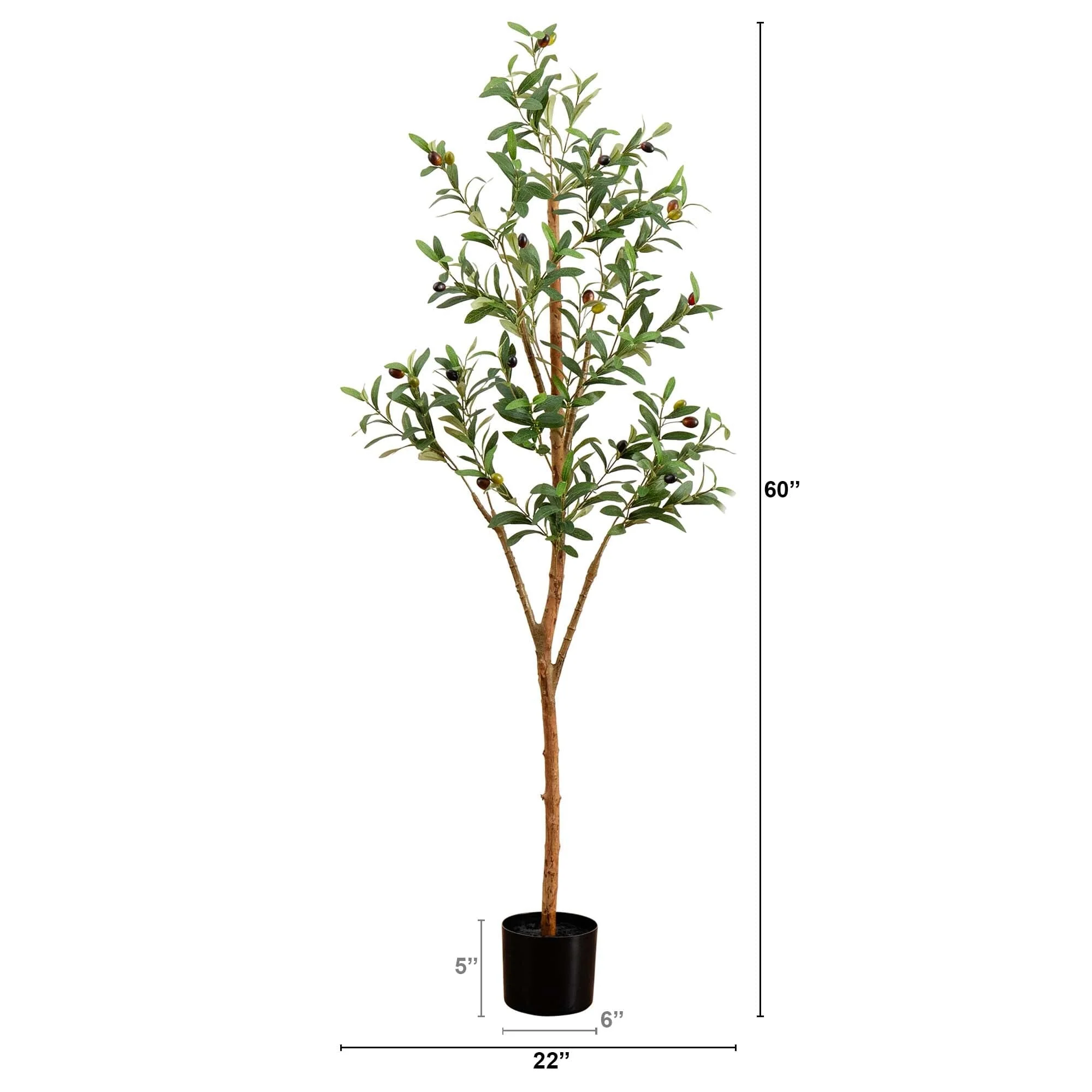 5’ Artificial Olive Tree with Natural Trunk - Image 5
