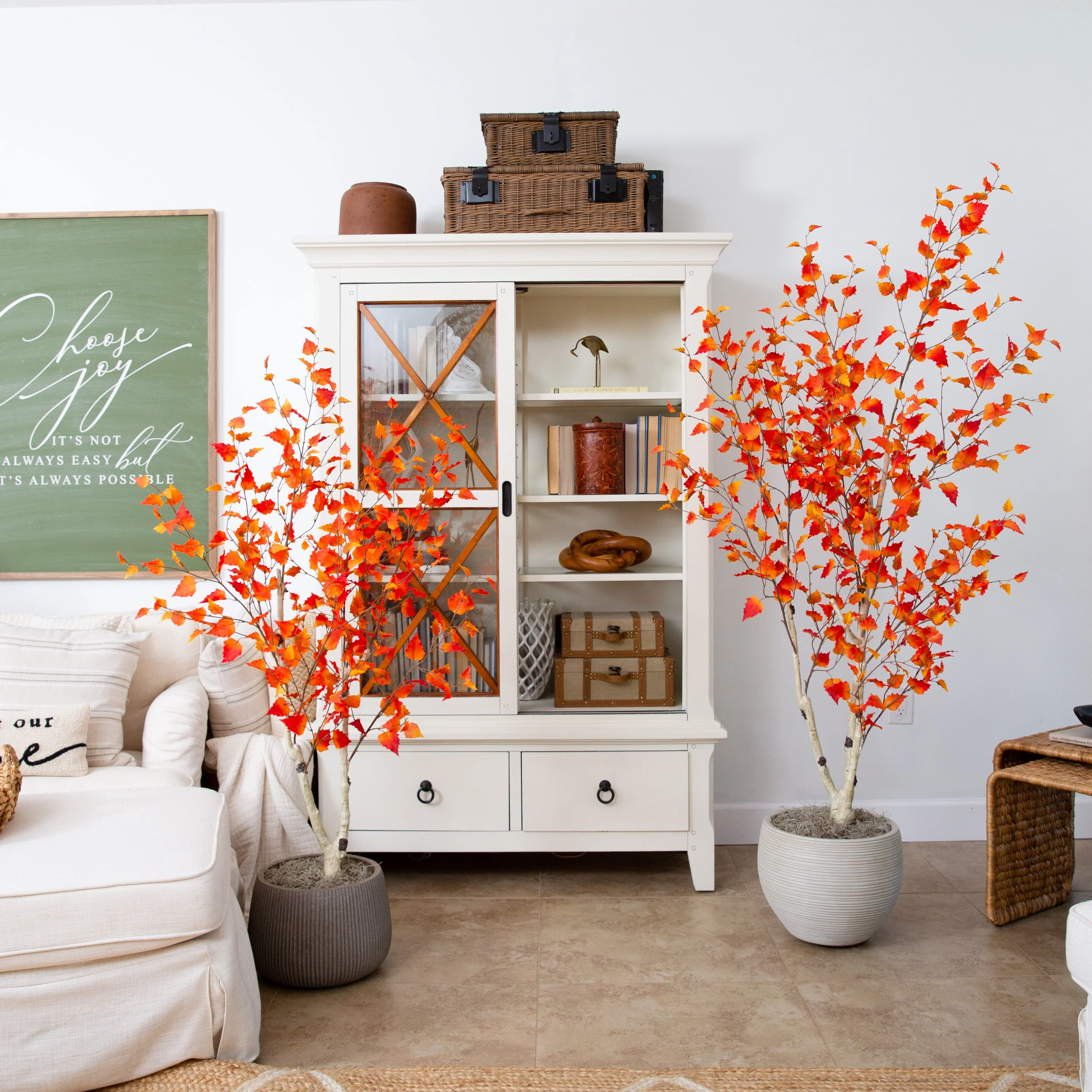 5’ Autumn Birch Artificial Fall Tree - Image 4