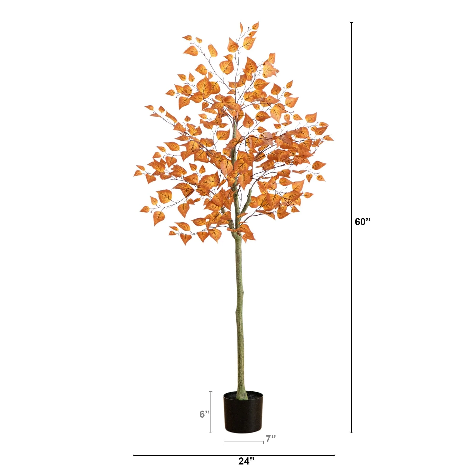 5' Autumn Birch Leaf Artificial Fall Tree - Image 5