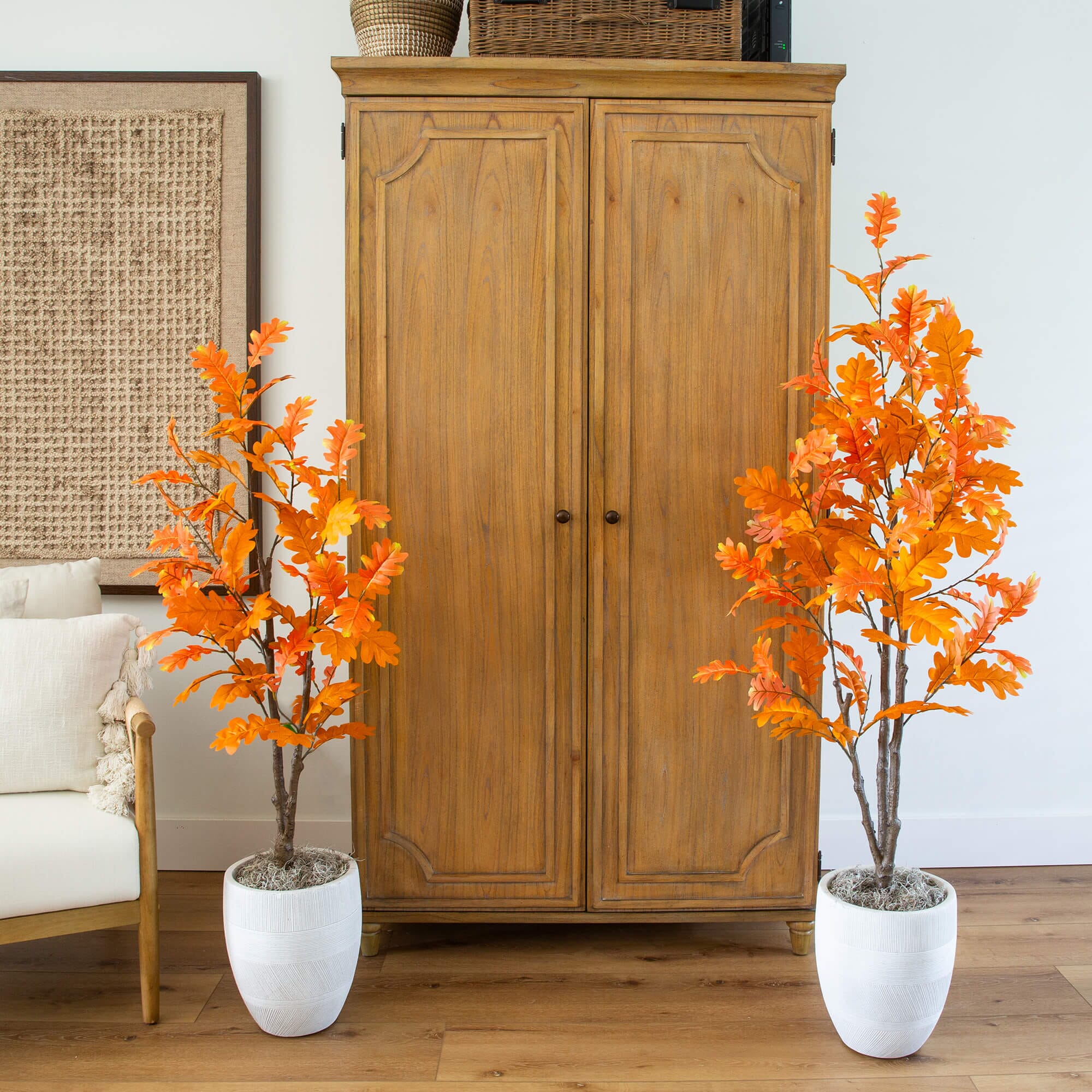 5' Artificial Autumn Oak Tree - Image 4