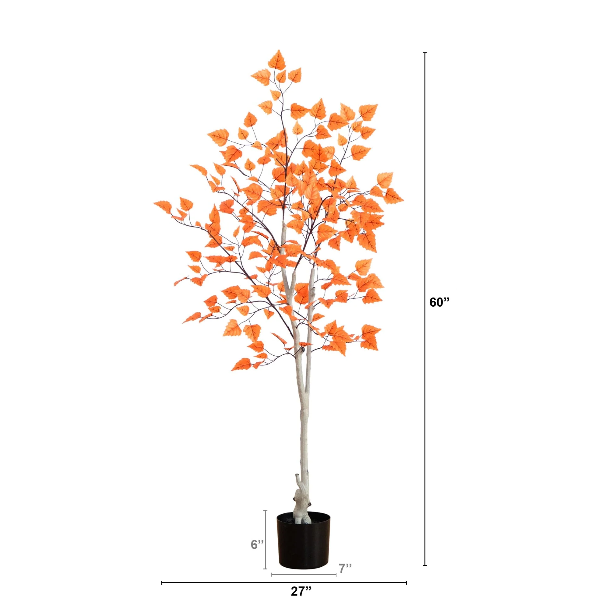 5’ Autumn Paper Birch Artificial Fall Tree - Image 6