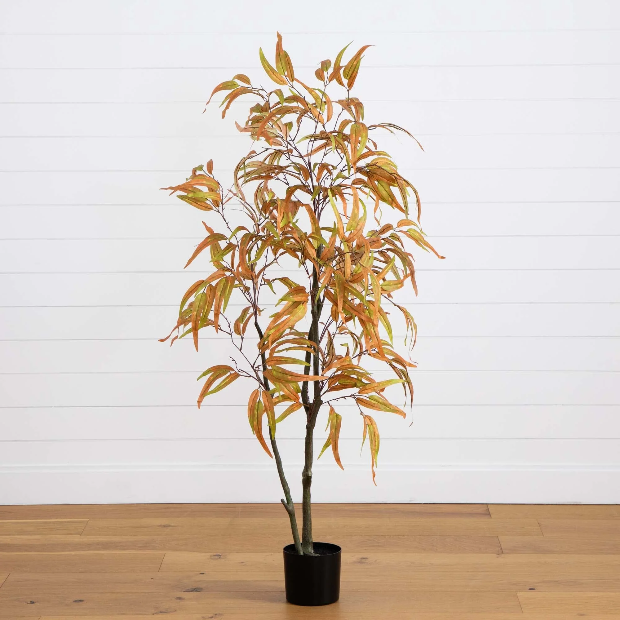 5’ Autumn Wispy Eucalyptus Artificial Fall Tree - Image 3