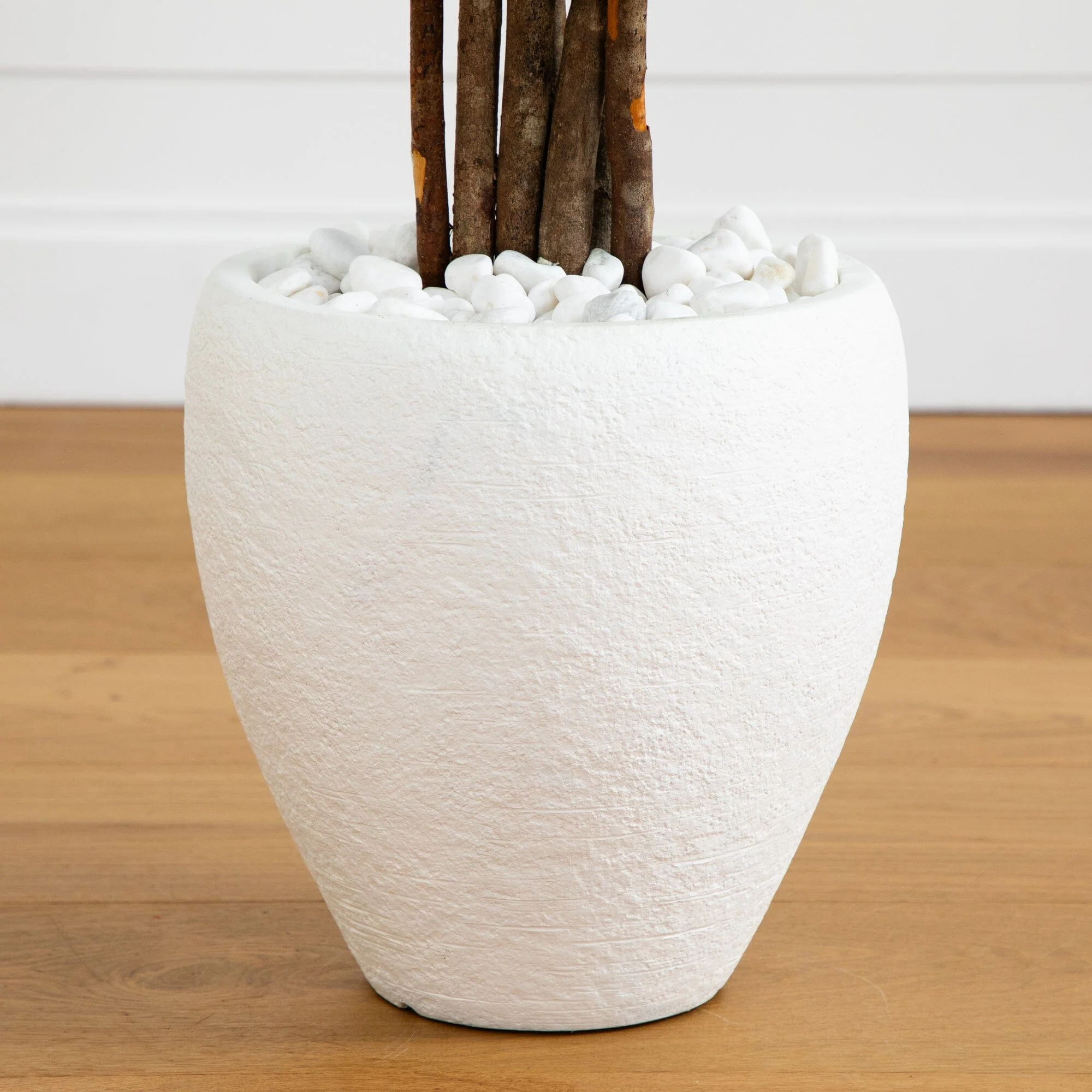 5’ Azalea Artificial Tree in White Planter - Image 4
