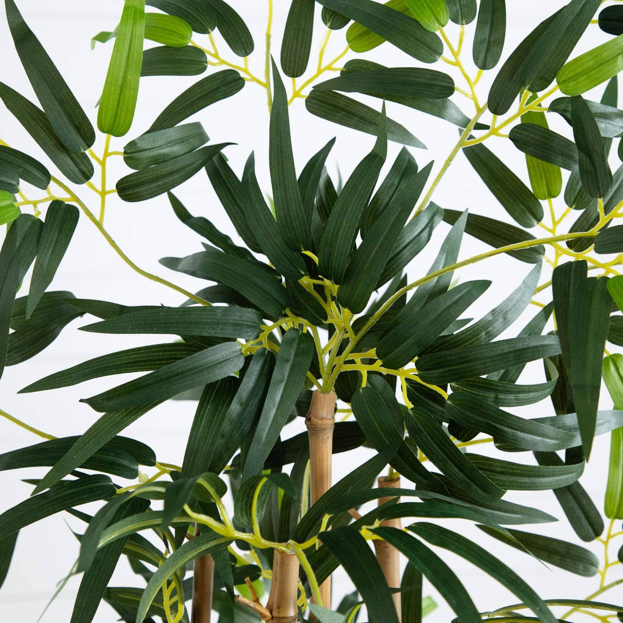 5' Bamboo Artificial Tree in Black Wash Planter - Image 2