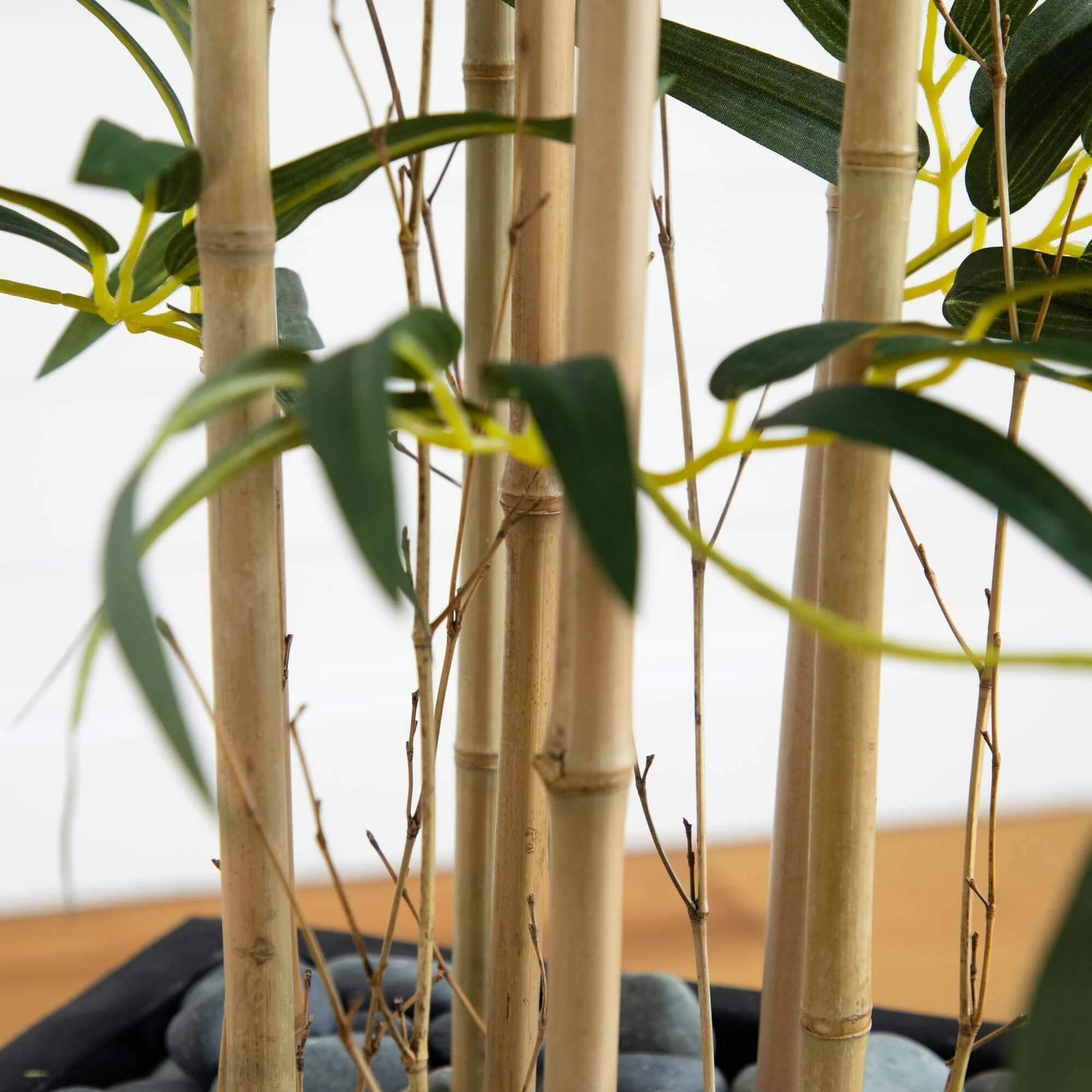 5' Bamboo Artificial Tree in Black Wash Planter - Image 3