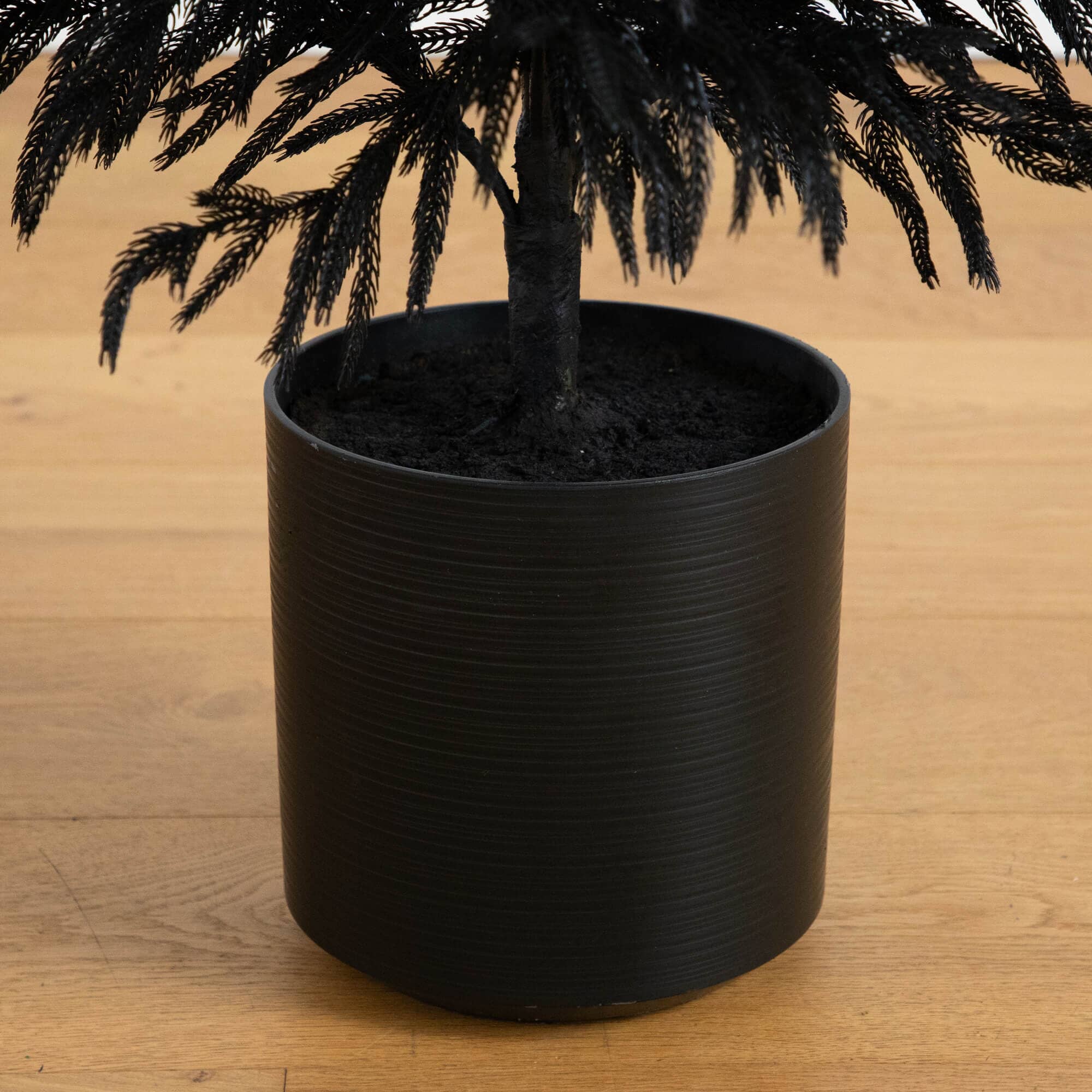 5' Artificial Halloween Real Touch Black Norfolk Pine Christmas Tree with Natural Look - Image 4
