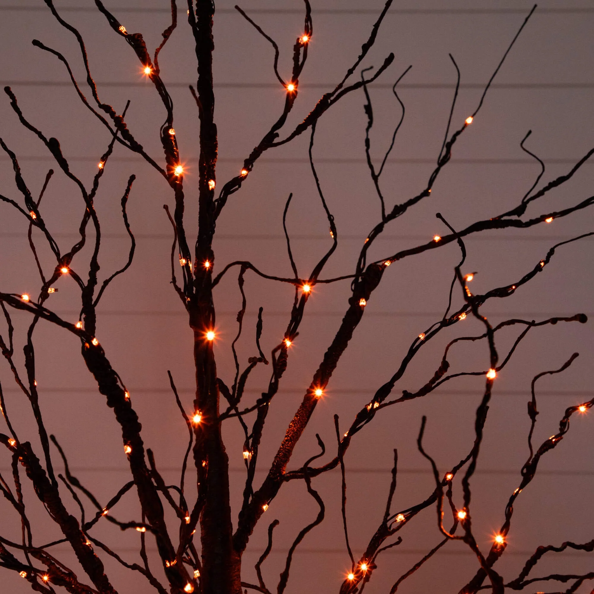 5' Pre-Lit Halloween Black Twig Artificial Tree with 240 Orange & Purple LED Lights - Image 2