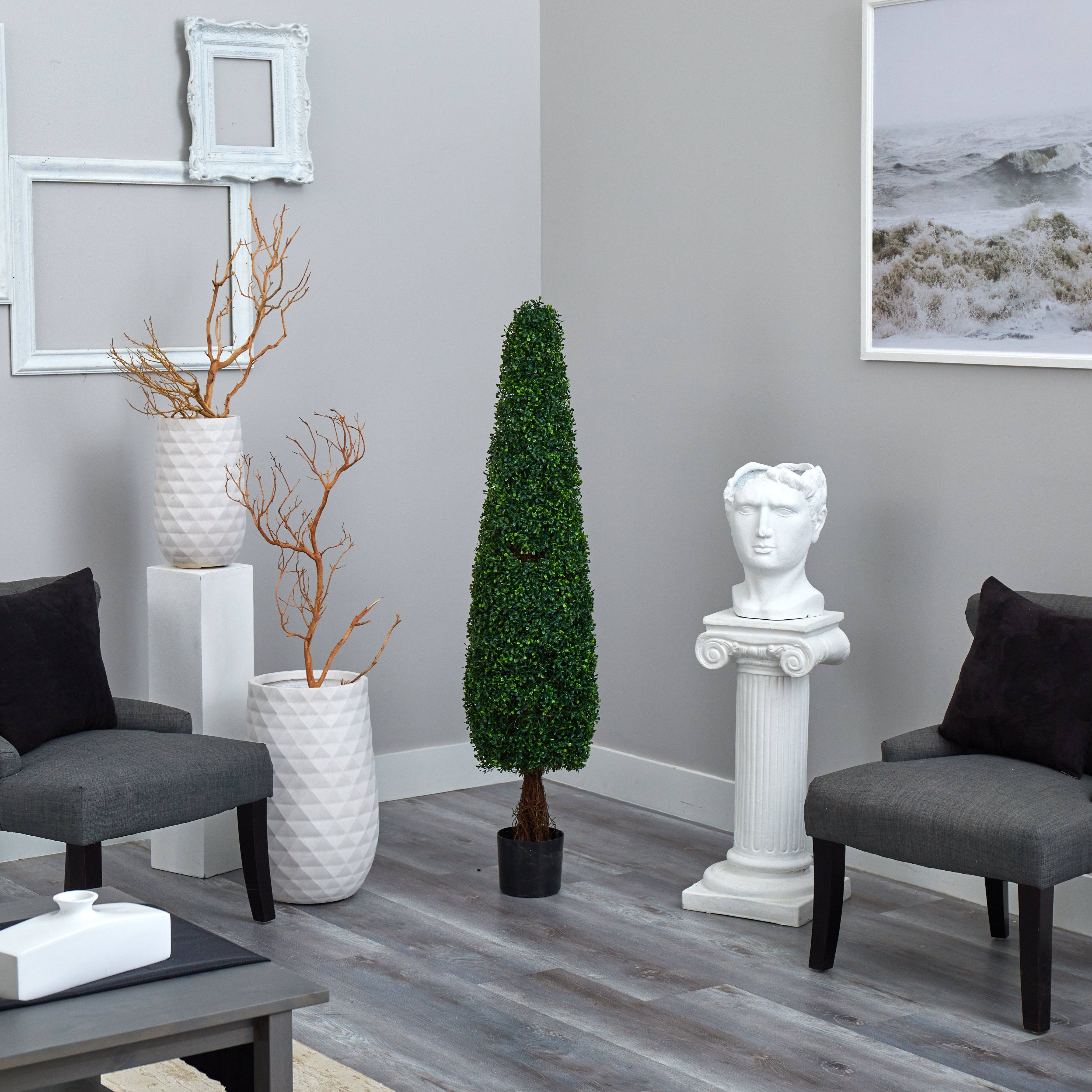 5’ Boxwood Topiary Artificial Tree UV Resistant (Indoor/Outdoor) - Image 4