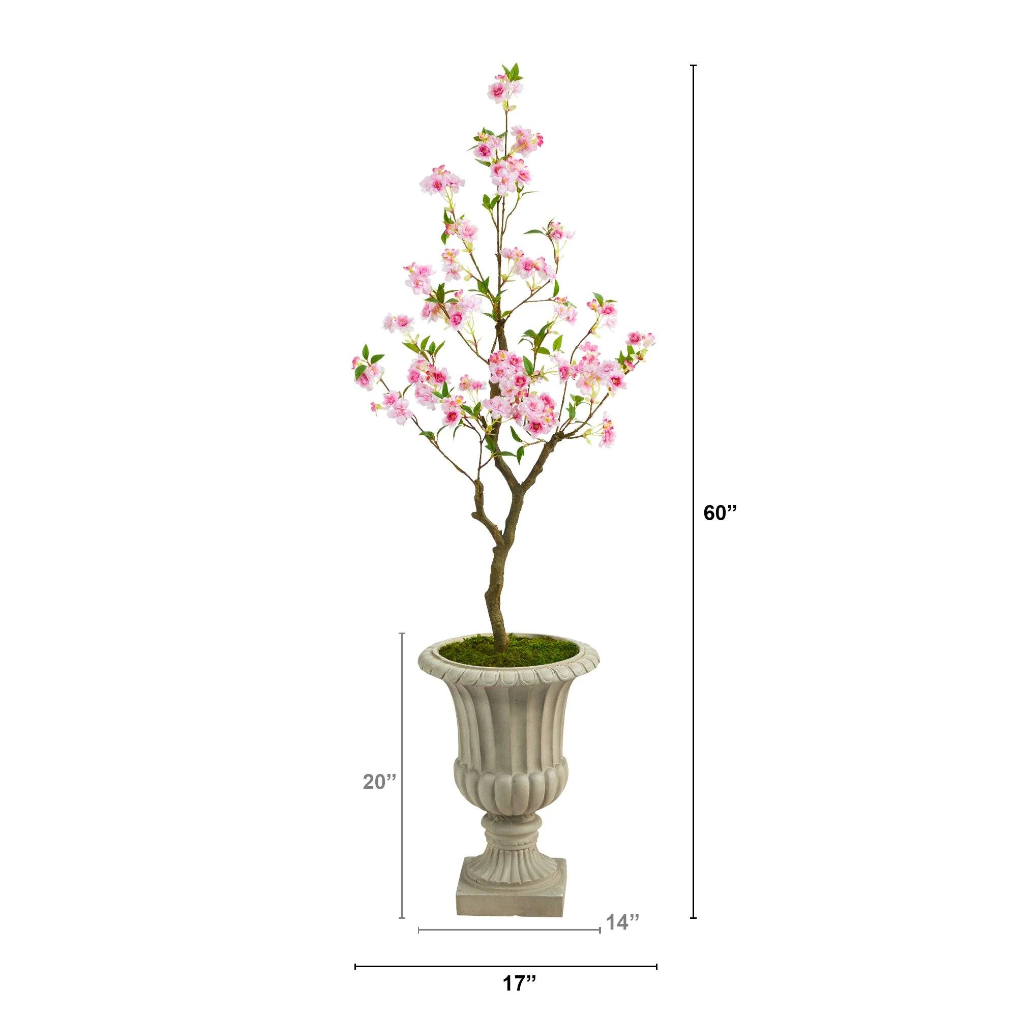 5’ Cherry Blossom Artificial Tree in Sand Finished Urn - Image 2