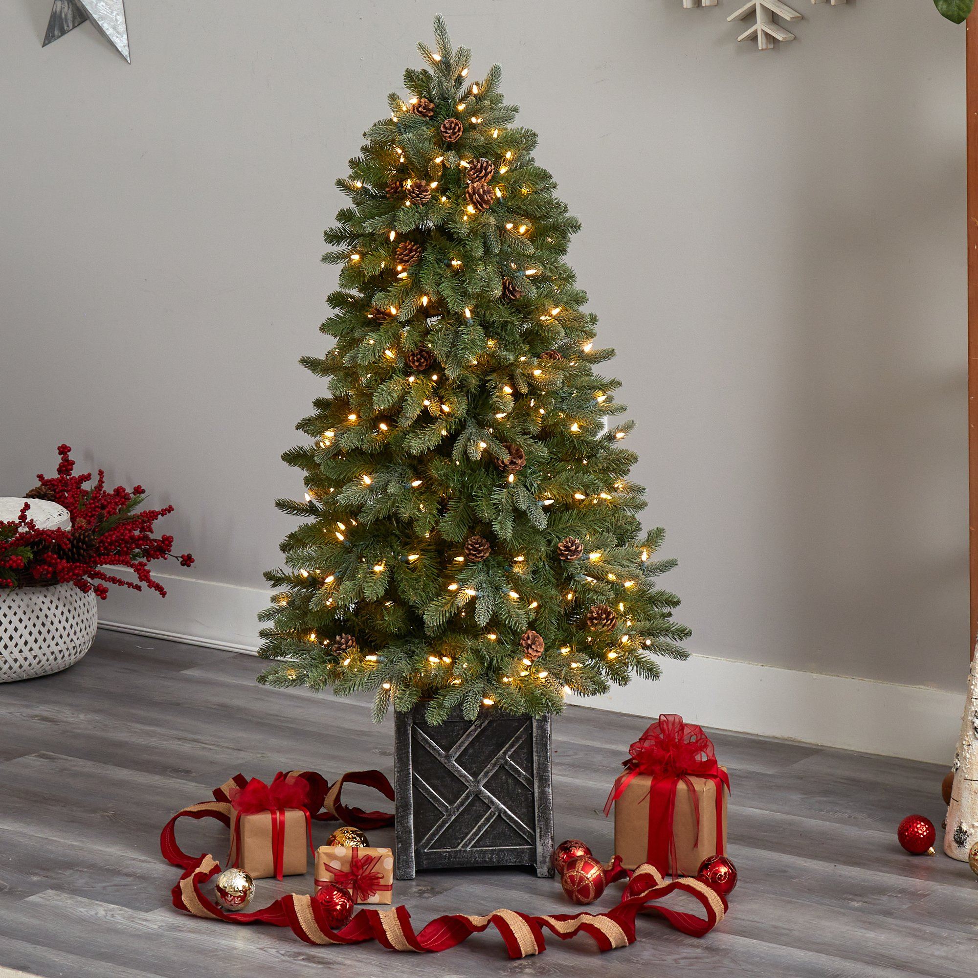 5' Colorado Fir Flocked Dusted Artificial Christmas Tree - Image 7