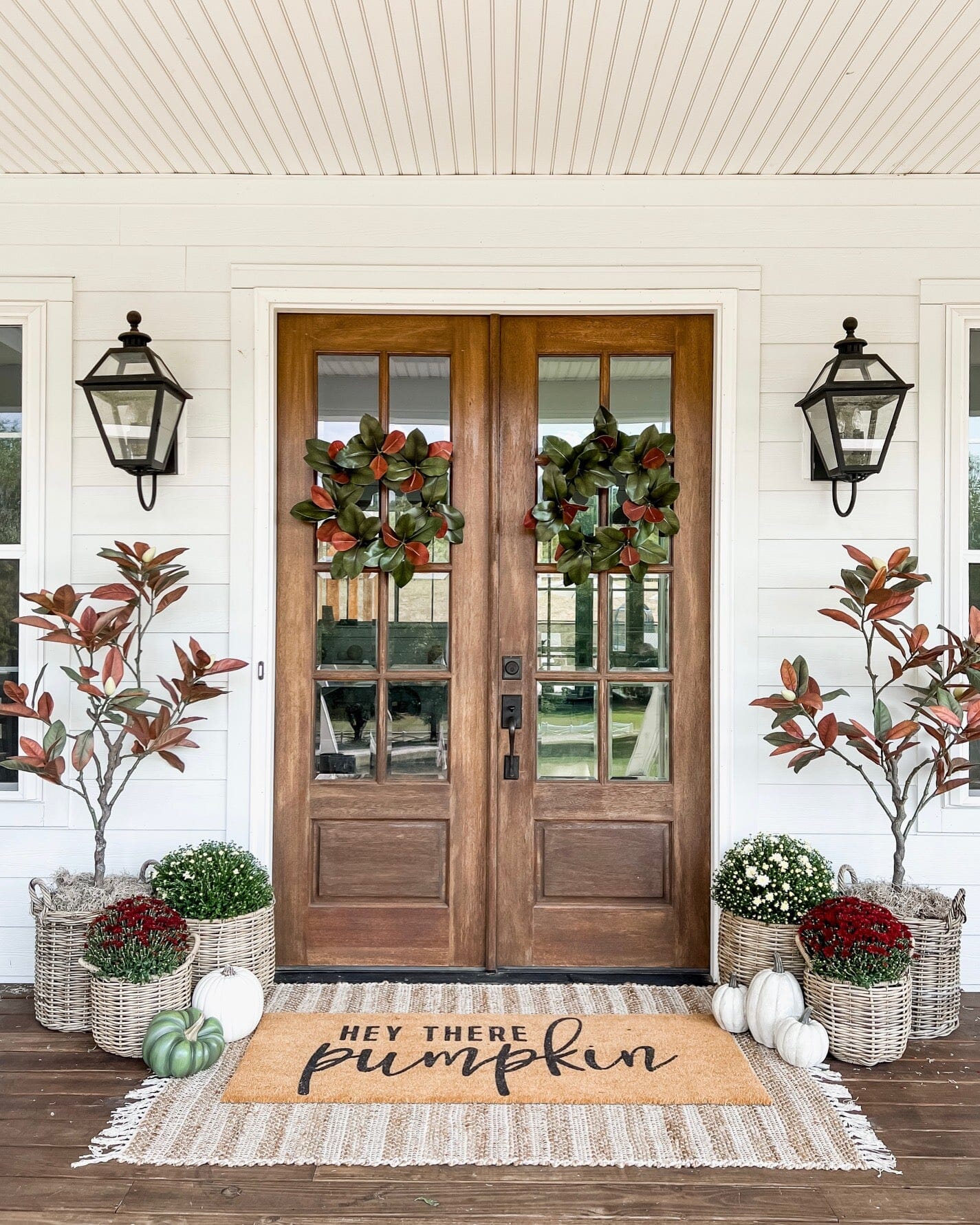 5’ Fall Magnolia Artificial Tree - Image 2