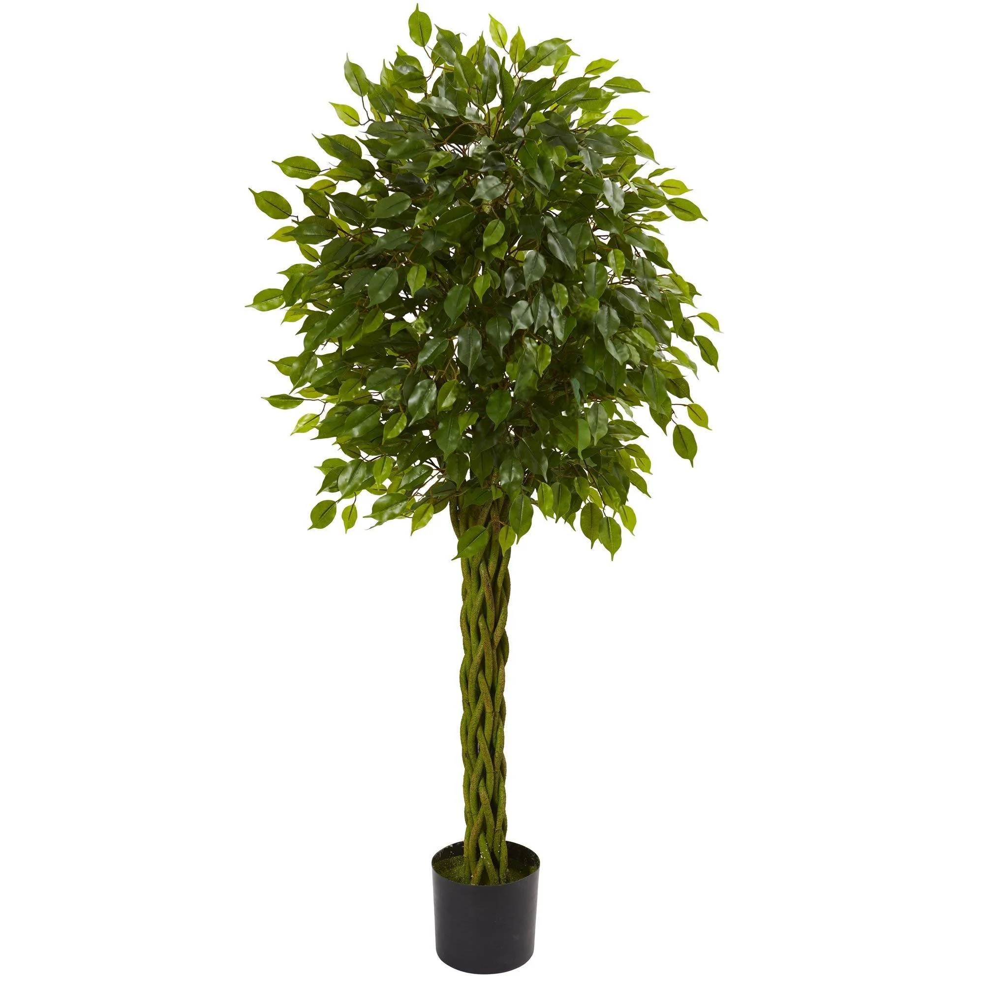 5' Ficus Artificial Tree with Woven Trunk UV Resistant (Indoor/Outdoor) - Image 4