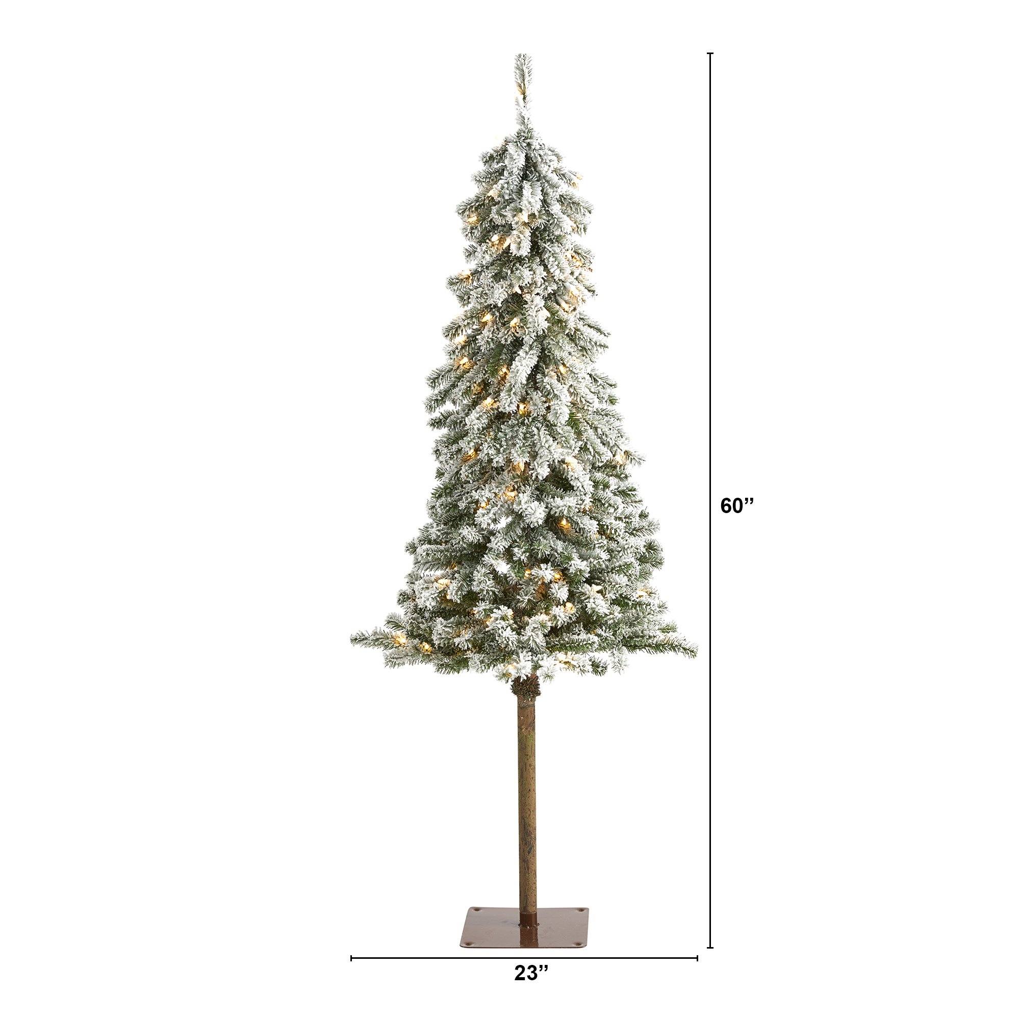 5’ Flocked Alpine Artificial Christmas Tree - Image 2