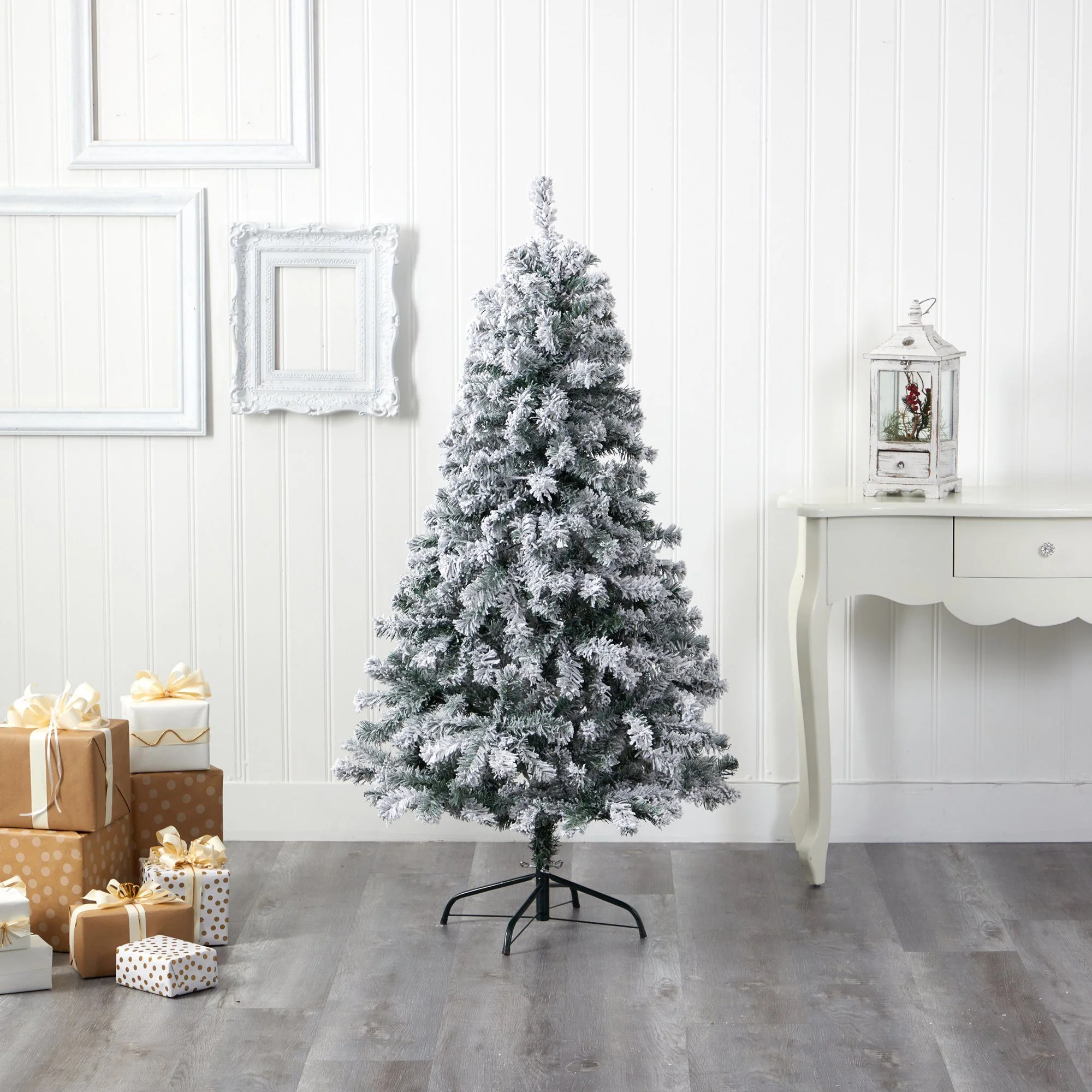 5' Flocked Rock Springs Spruce Artificial Christmas Tree - Image 5