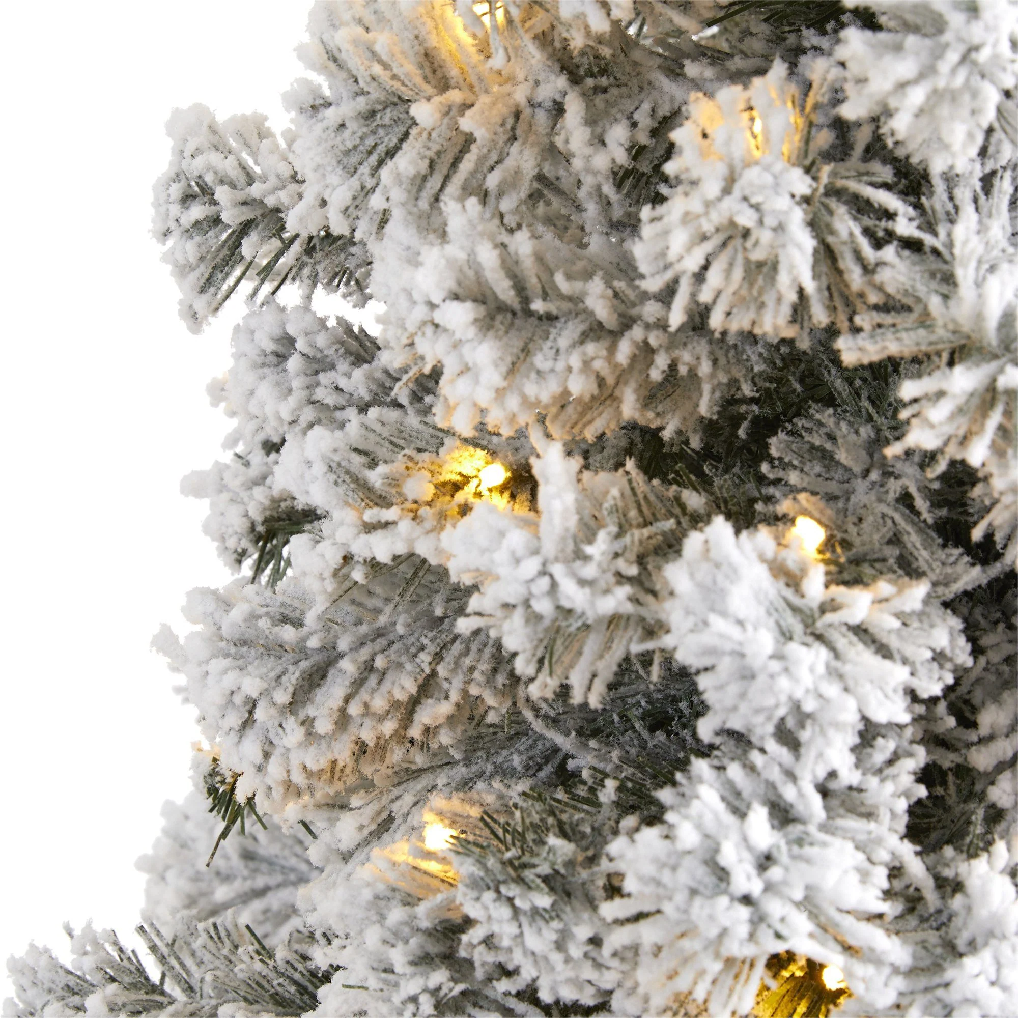 5' Flocked West Virginia Fir Artificial Christmas Tree with 150 LED Lights - Image 3