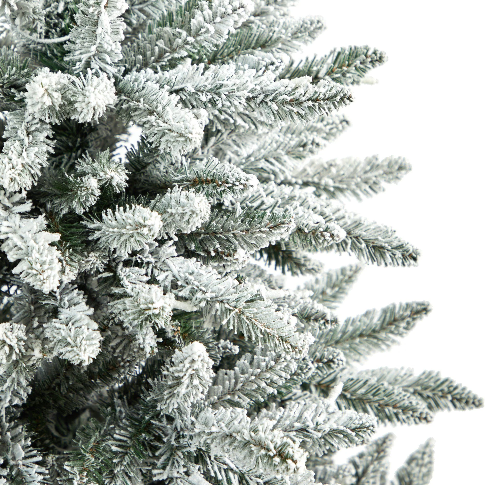 5’ Flocked West Virginia Spruce Christmas Tree with 200 Clear Lights and 604 Bendable Branches - Image 5