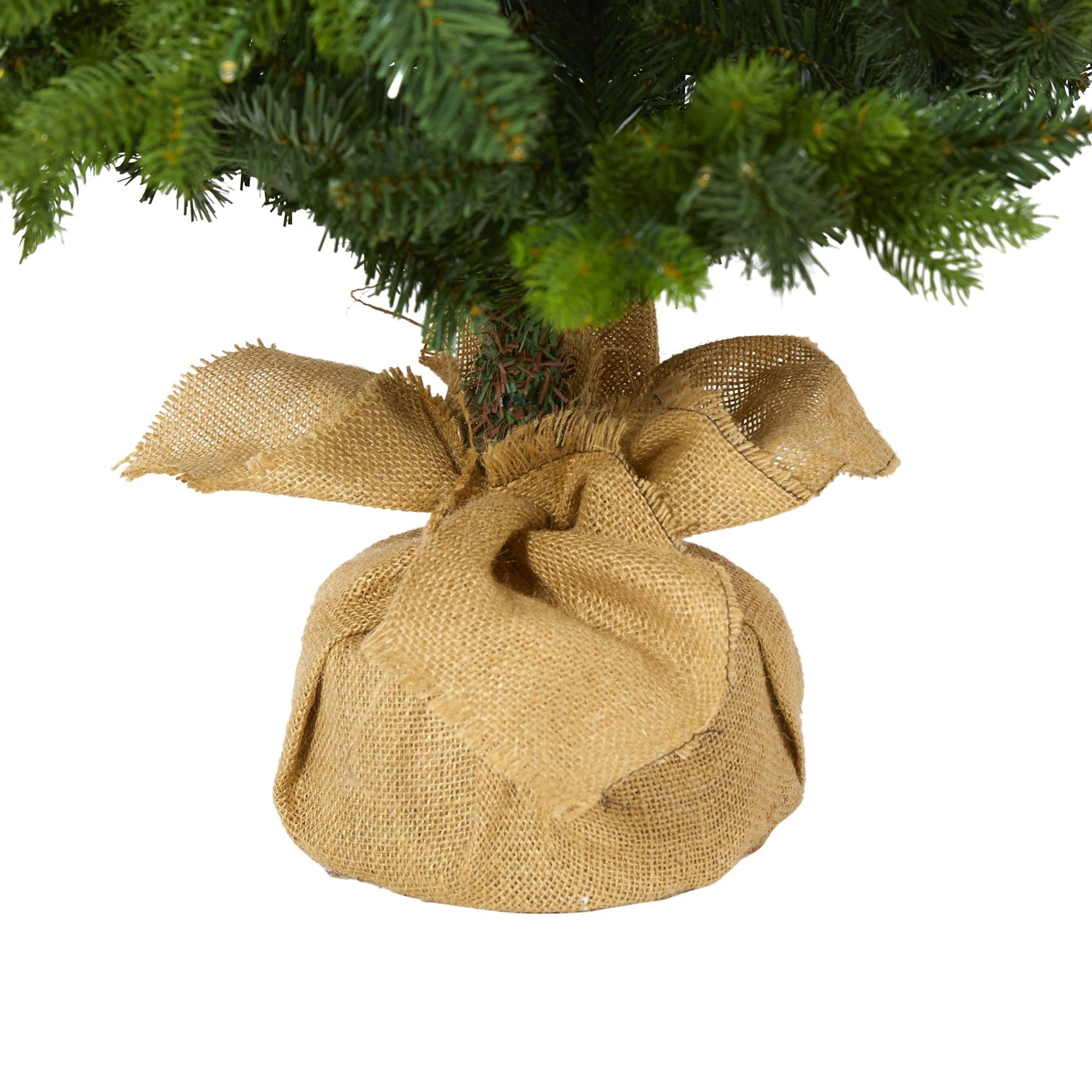 5’ Fraser Fir “Natural Look” Artificial Christmas Tree with 190 Clear LED Lights, a Burlap Base and 1217 Bendable Branches - Image 4