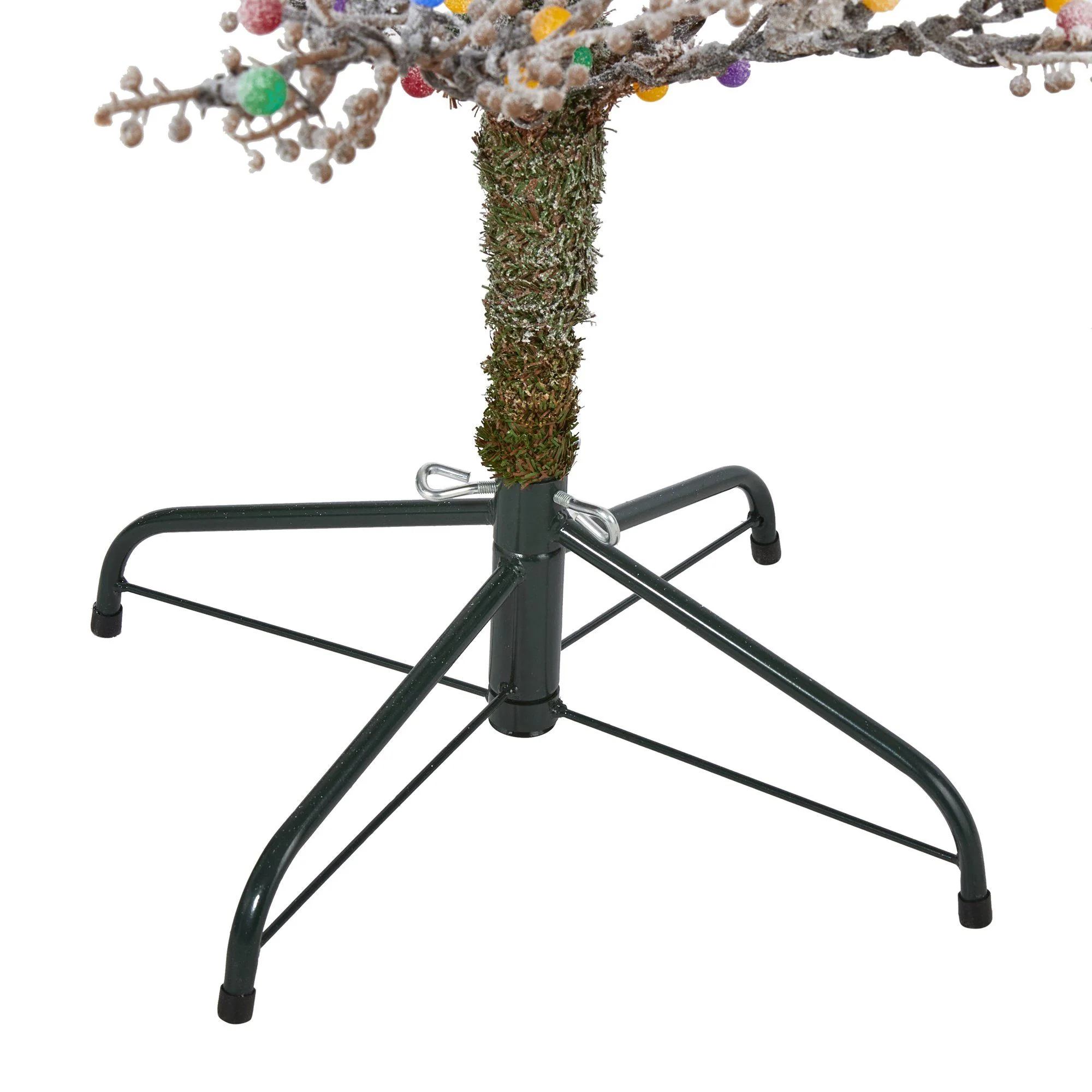 5' Frosted Berry Twig Artificial Christmas Tree with 200 Multicolored Gum Ball LED Lights and 386 Bendable Branches - Image 4