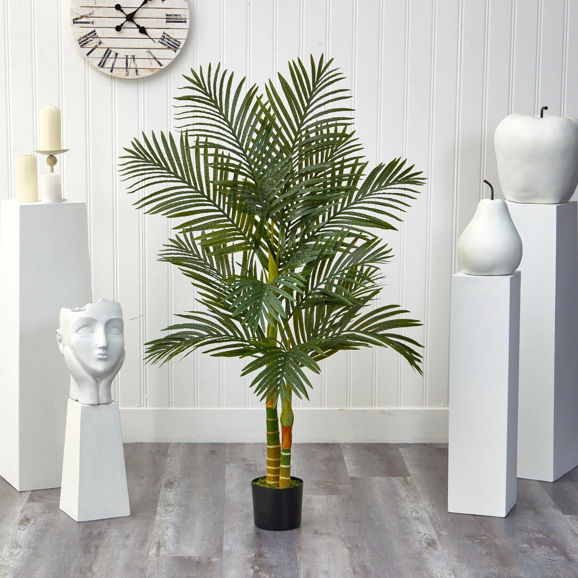5’ Double Stalk Golden Cane Artificial Palm Tree - Image 4