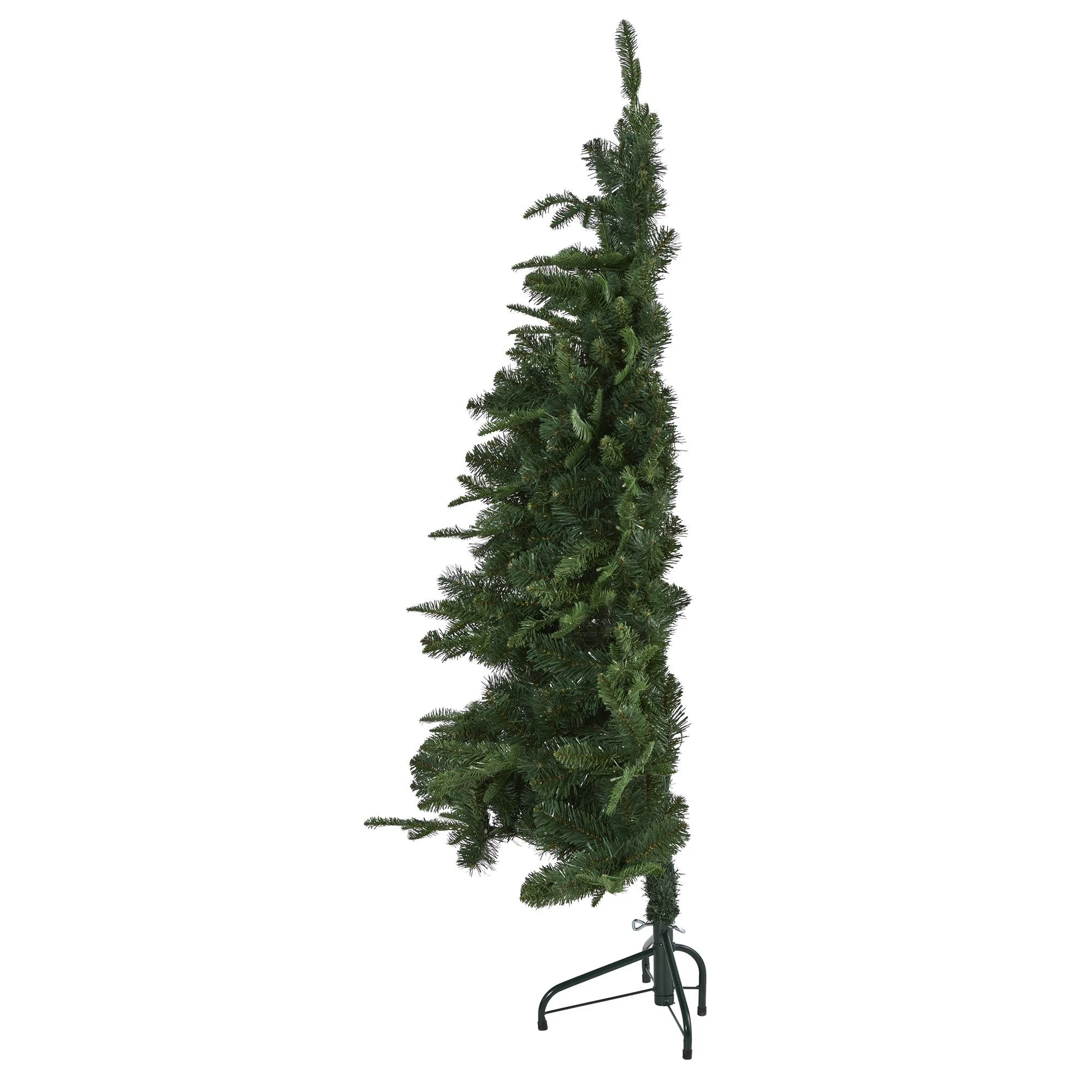 5’ Grand Teton Spruce Flat Back Artificial Christmas Tree with 120 Clear LED Lights and 514 Bendable Branches - Image 3