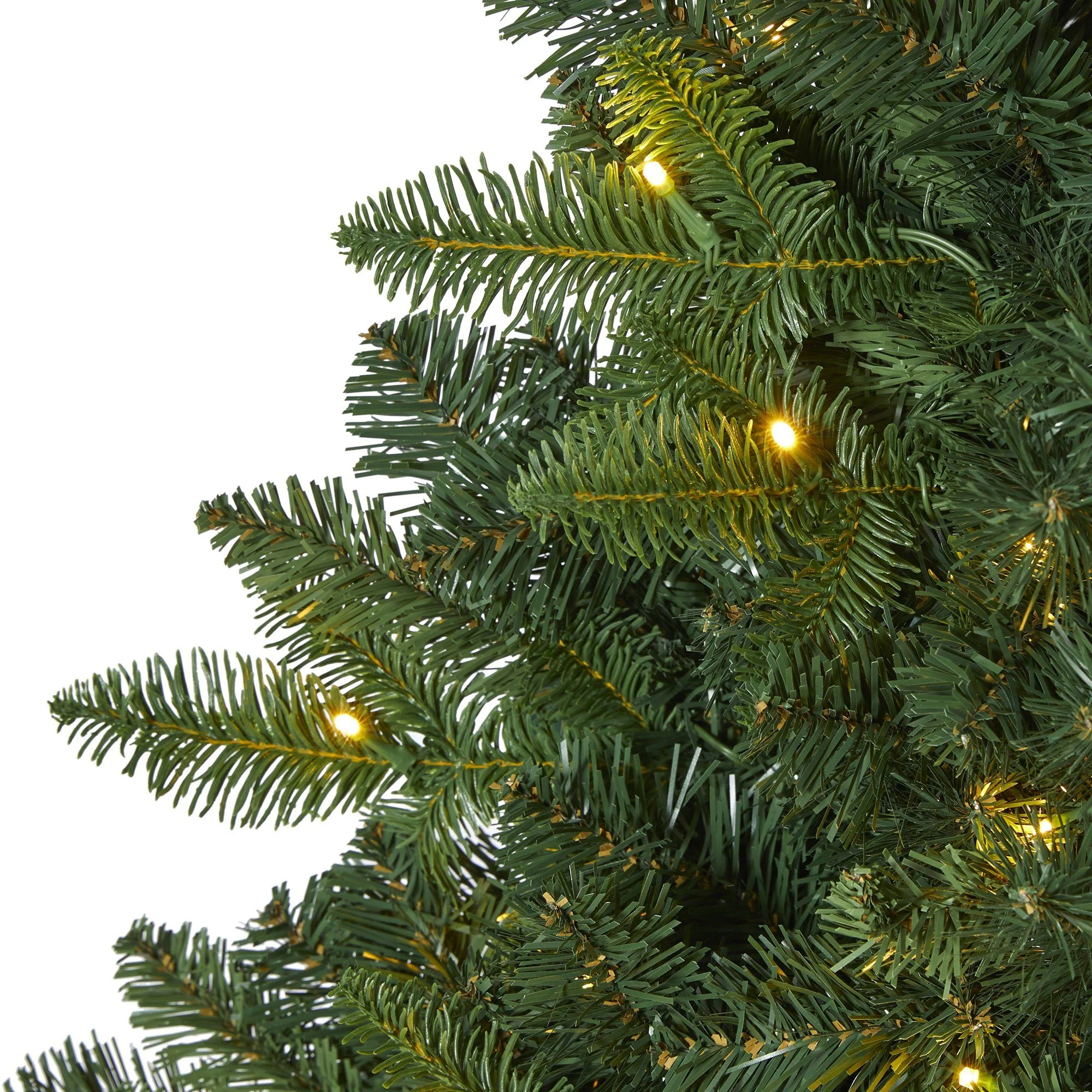 5’ Grand Teton Spruce Flat Back Artificial Christmas Tree with 120 Clear LED Lights and 514 Bendable Branches - Image 4
