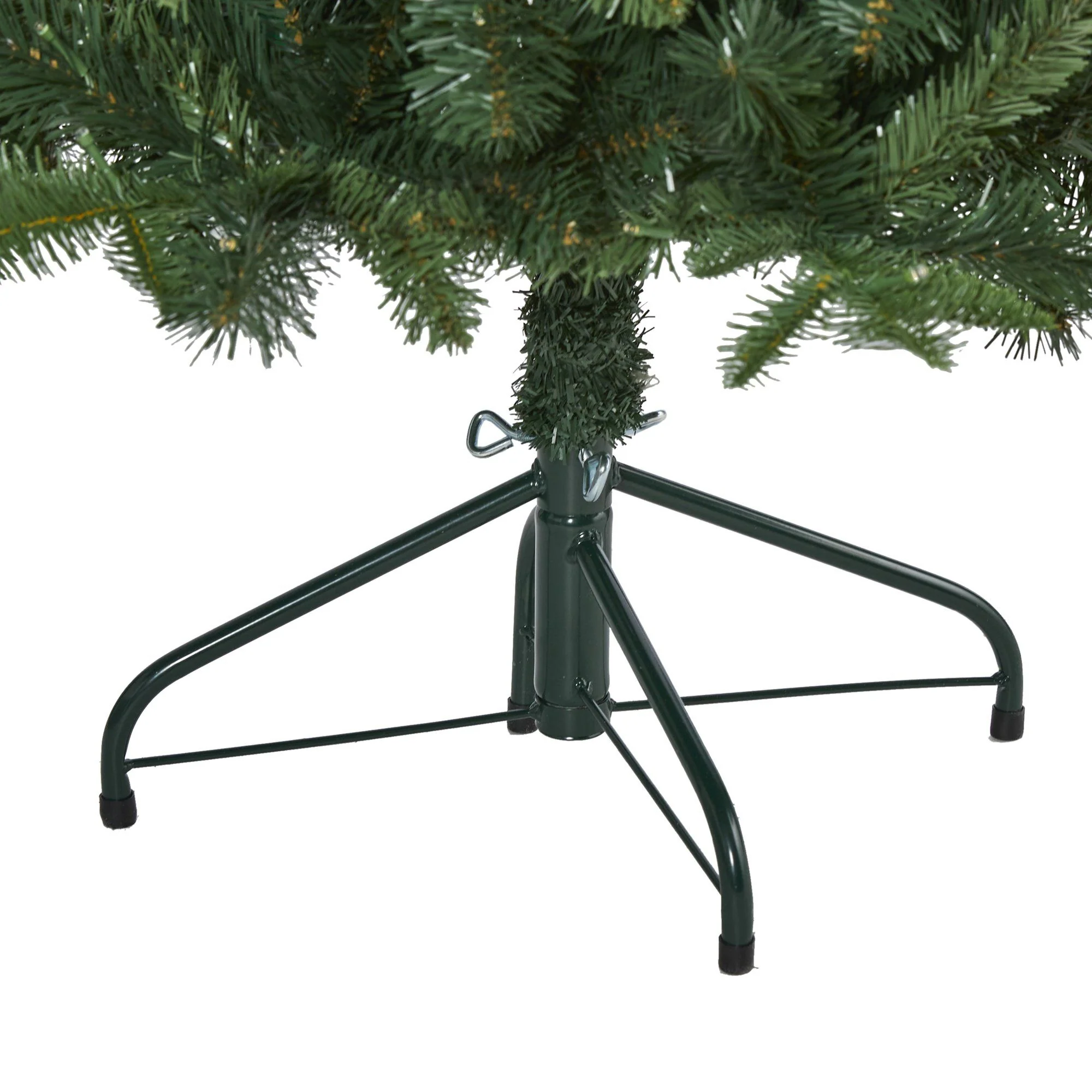 5’ Grand Teton Spruce Flat Back Artificial Christmas Tree with 120 Clear LED Lights and 514 Bendable Branches - Image 5