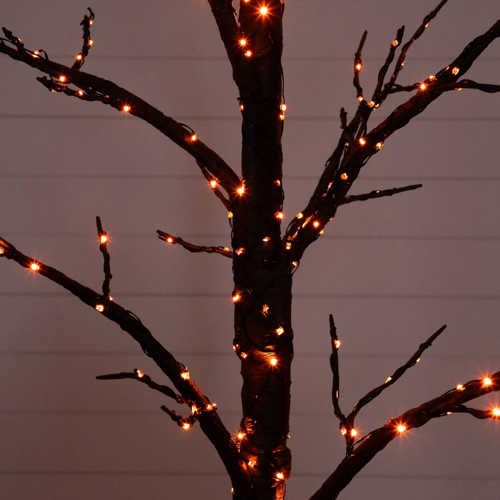 5' Pre-Lit Artificial Halloween Twig Tree with 360 Orange & Purple LED Lights - Image 2