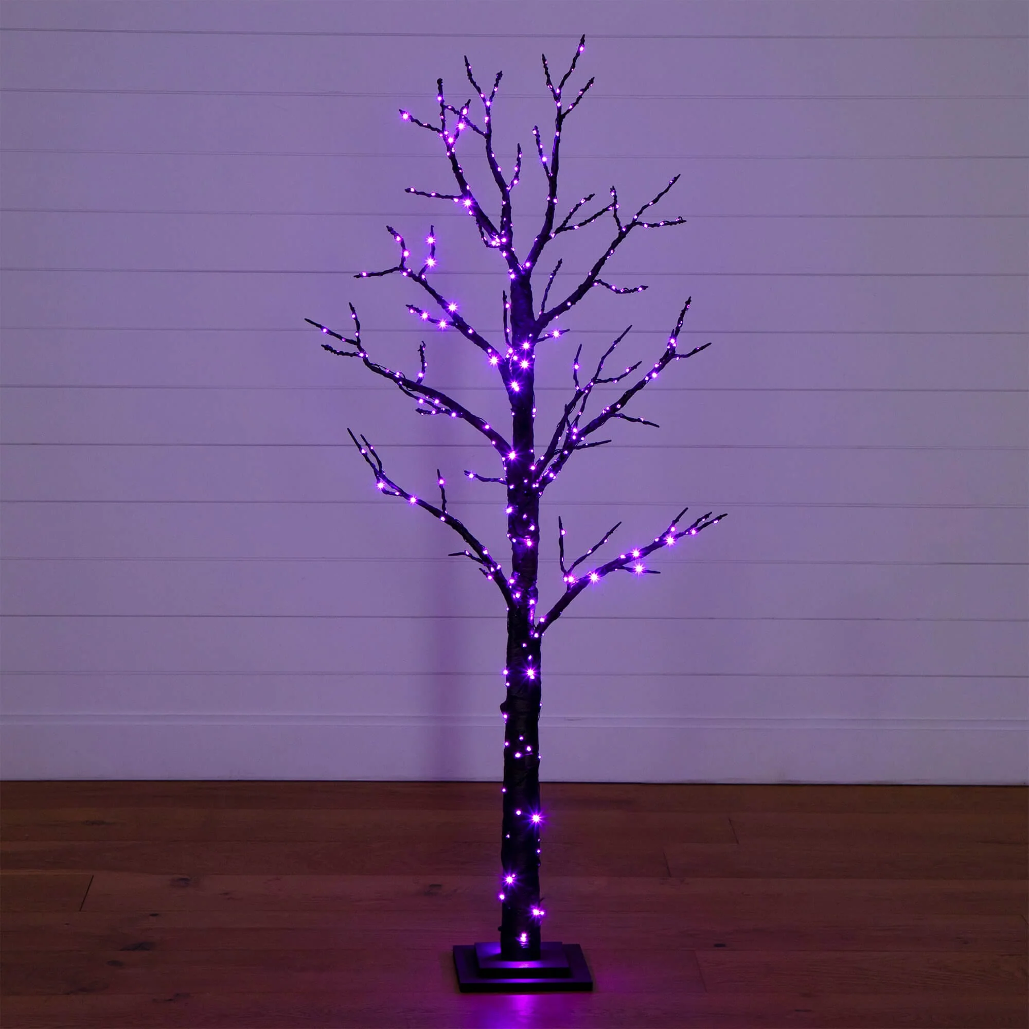 5' Pre-Lit Artificial Halloween Twig Tree with 360 Orange & Purple LED Lights - Image 6