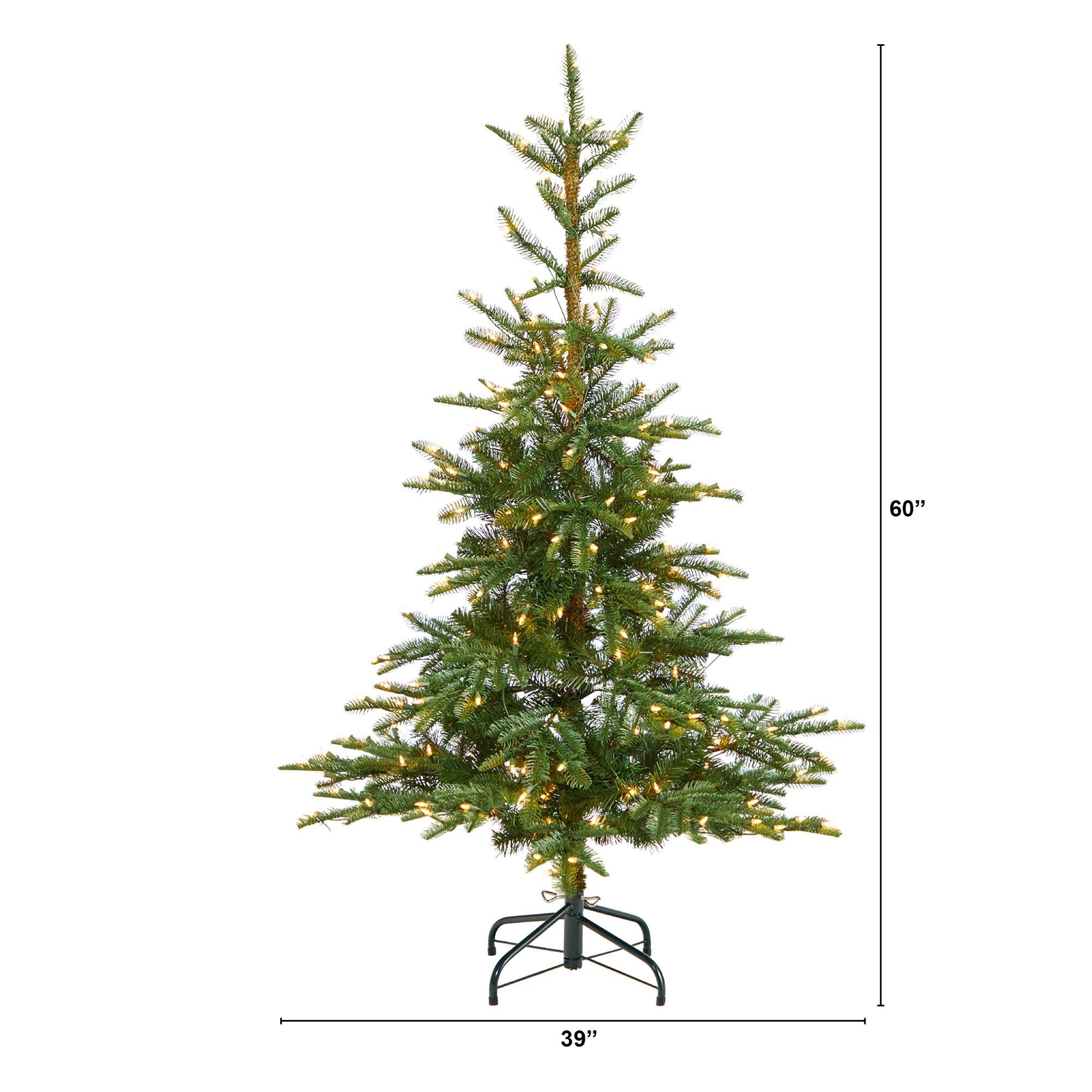 5’ Layered Washington Spruce Christmas Tree with 200 Clear Lights and 385 Bendable Branches - Image 2