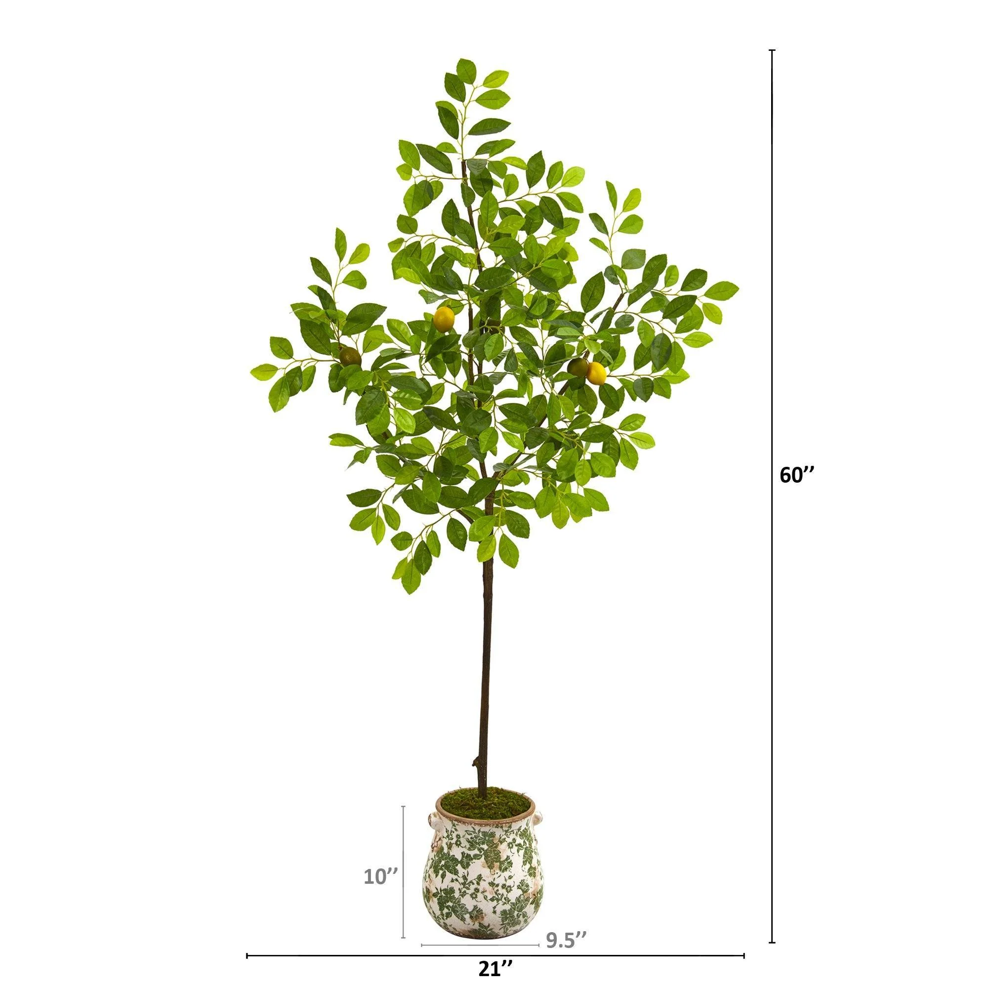 5’ Lemon Artificial Tree in Floral Planter - Image 2