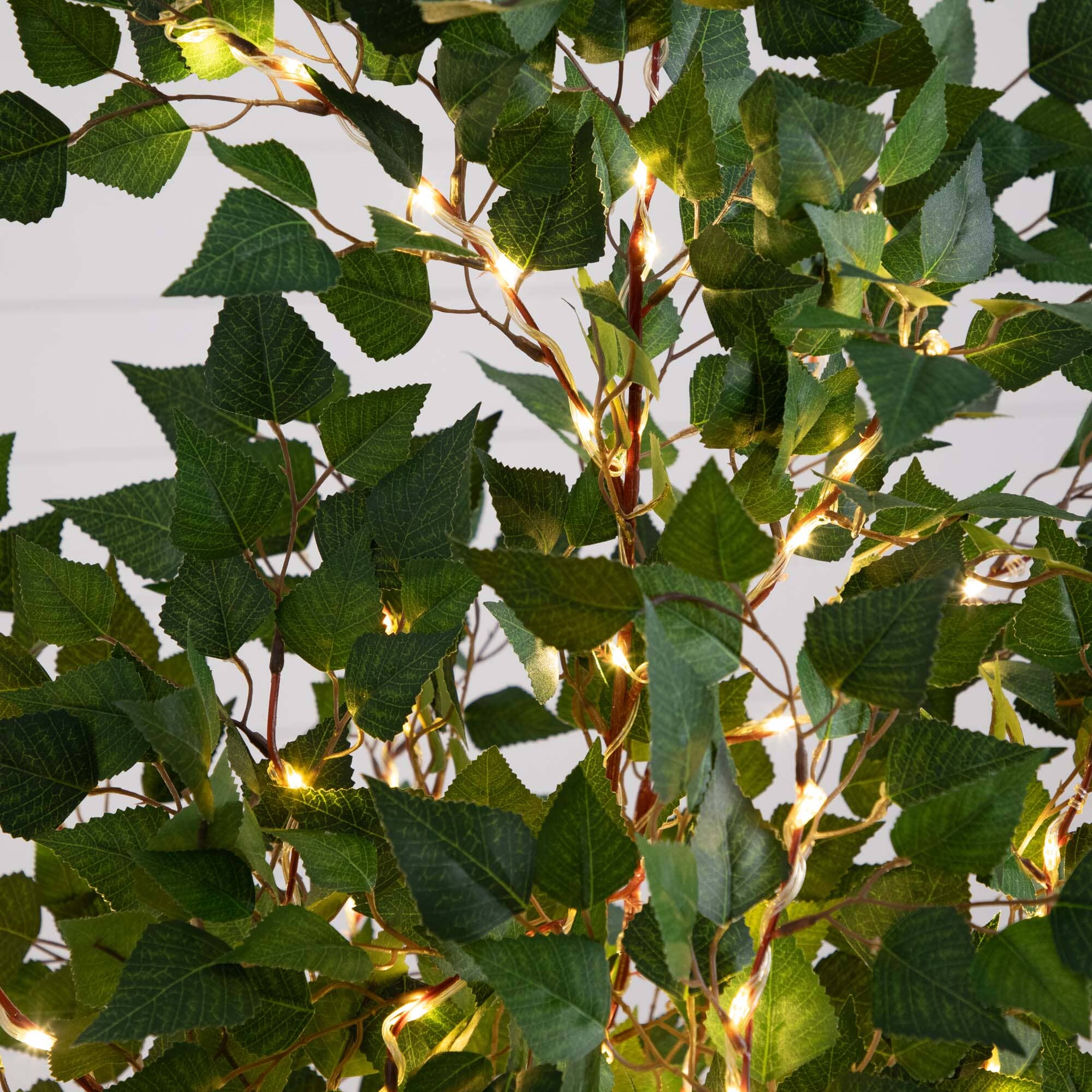 5’ Lighted Artificial Birch Tree with 180 Warm White LED Lights - Image 2