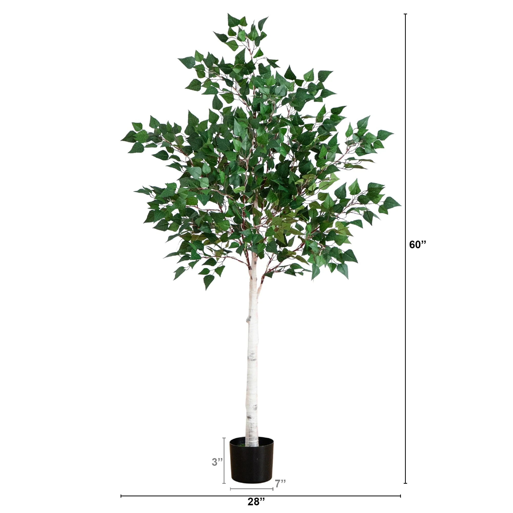 5’ Lighted Artificial Birch Tree with 180 Warm White LED Lights - Image 8