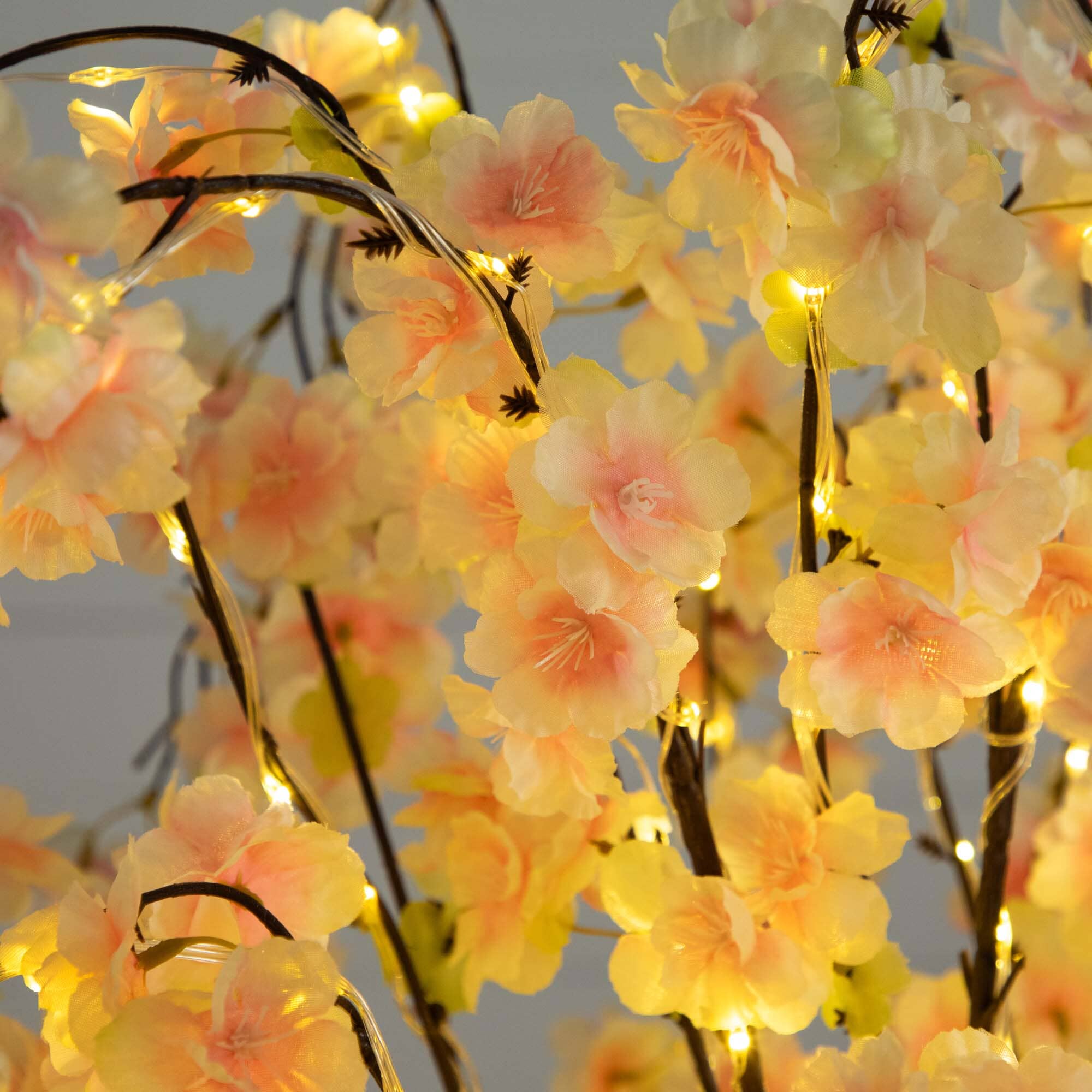 5’ Lighted Artificial Cascading Cherry Blossom Tree with 320 Warm White LED Lights - Image 2