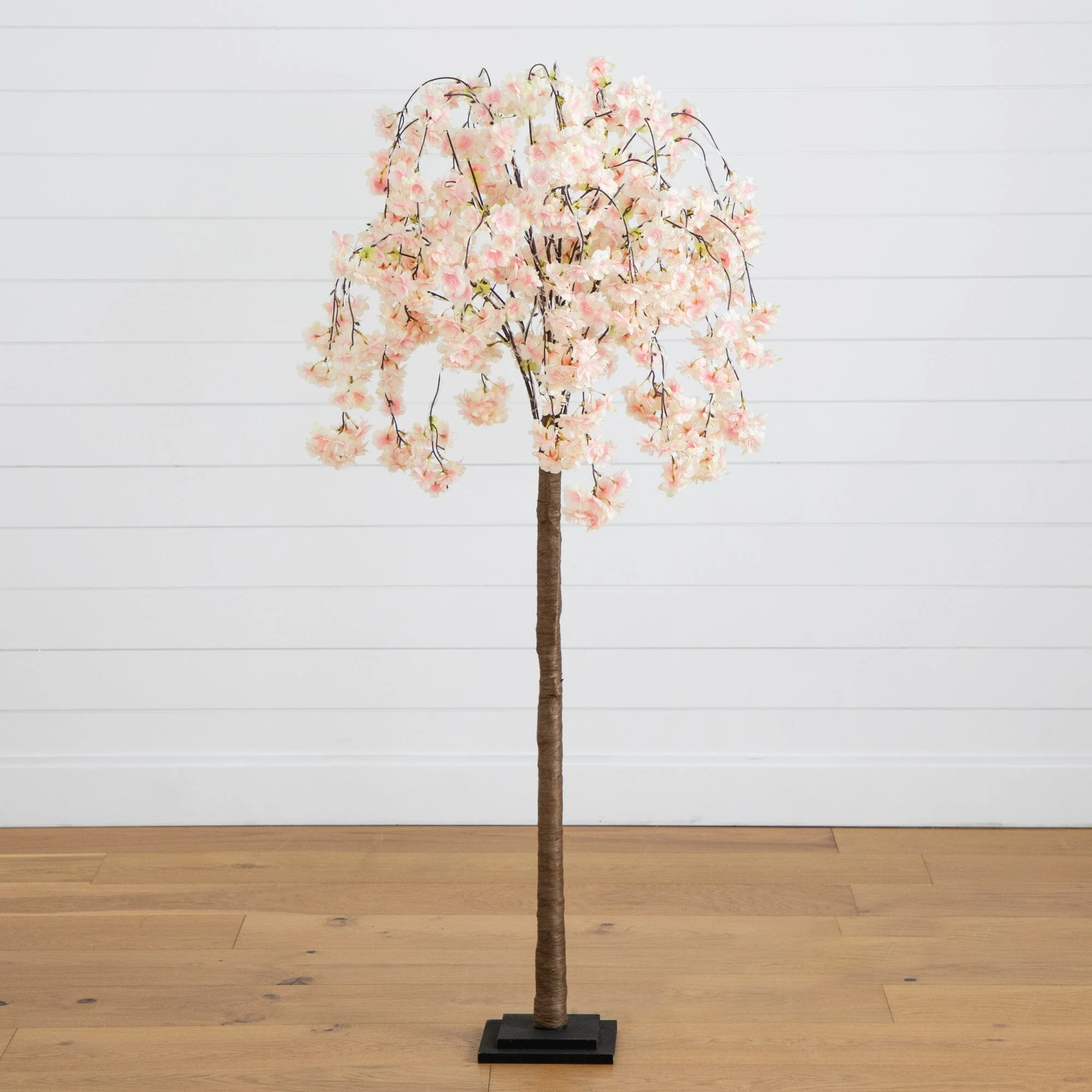 5’ Lighted Artificial Cascading Cherry Blossom Tree with 320 Warm White LED Lights - Image 4